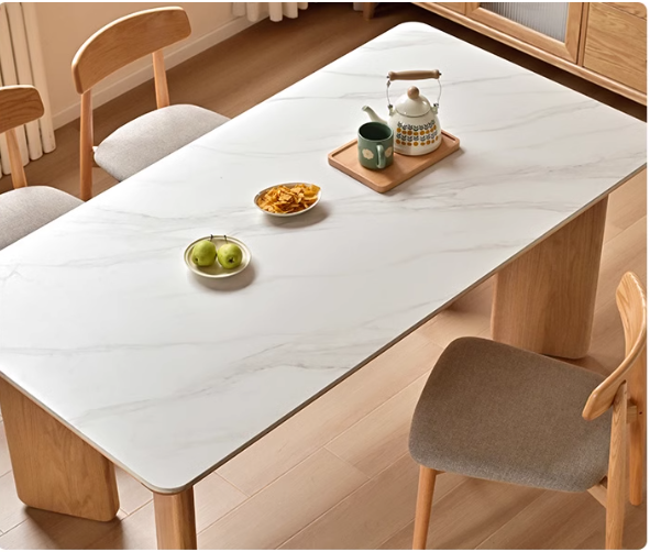 Oak Solid Wood Modern Dining Rock Table