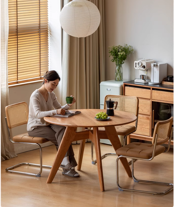 Cherry Wood Solid Wood Retro Dining Table