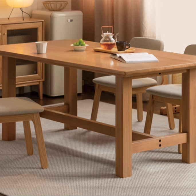 Poplar Solid Wood Modern Large Board Dining Table