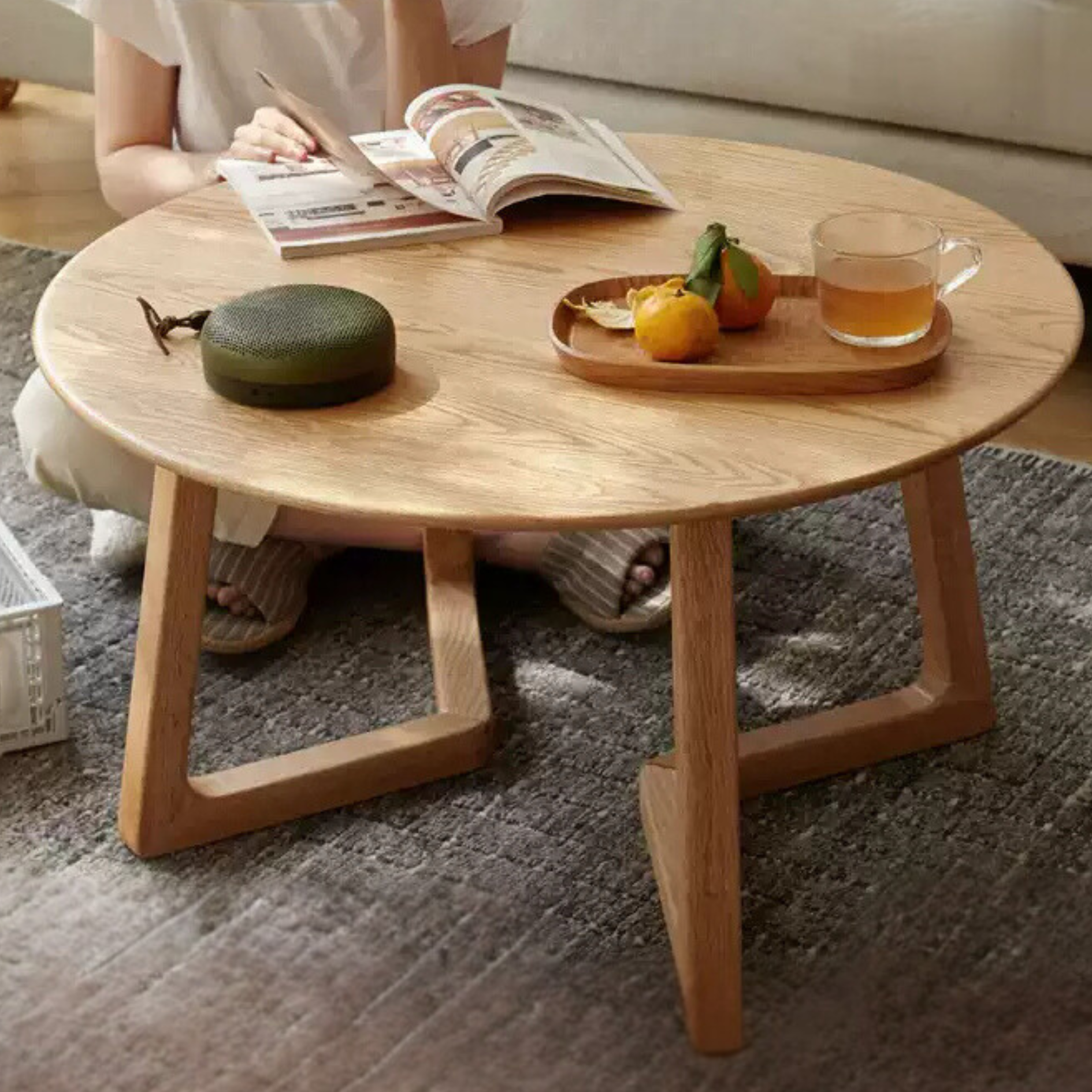 Oak solid wood Round coffee tabler-