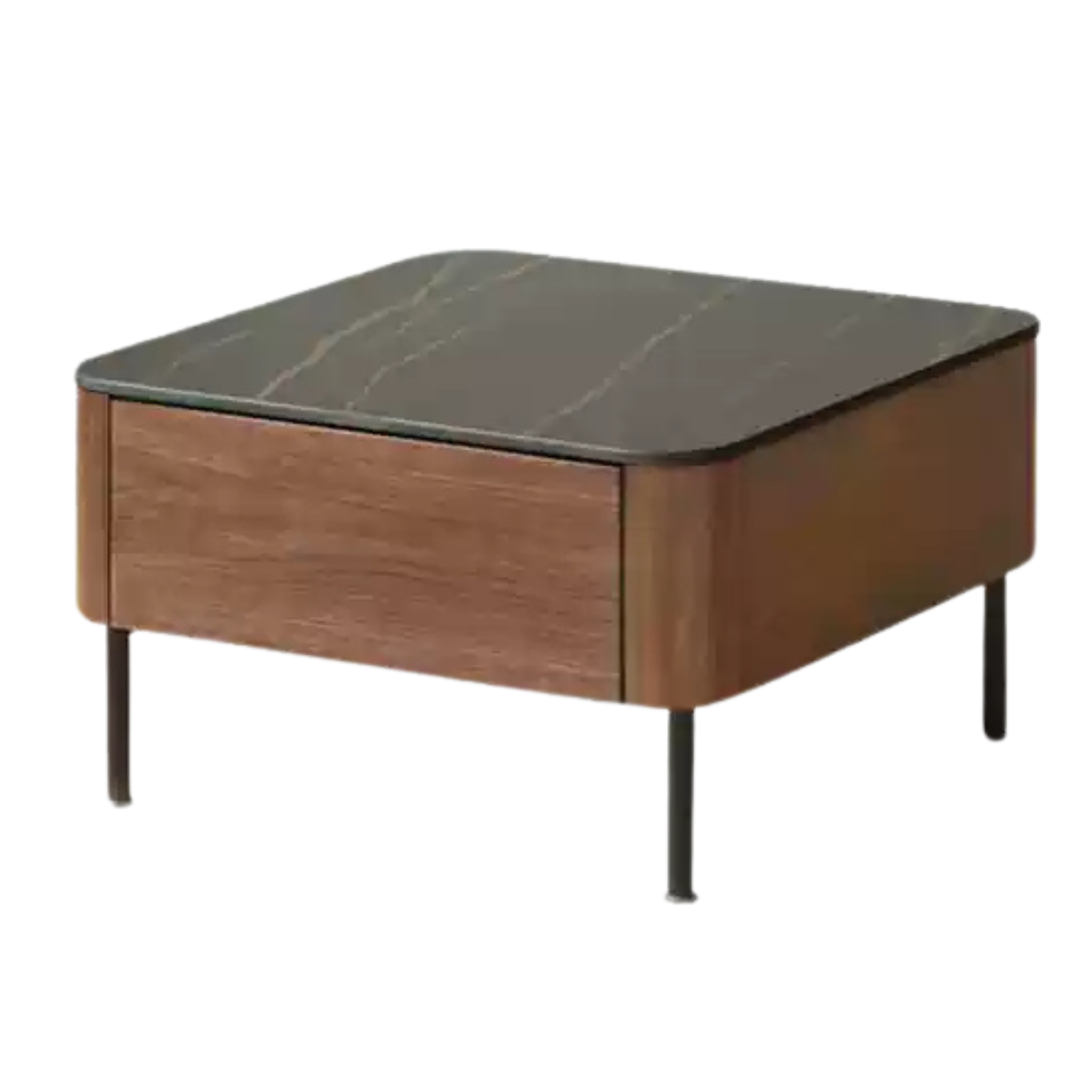 Oak, Black walnut solid wood slate top Coffee table