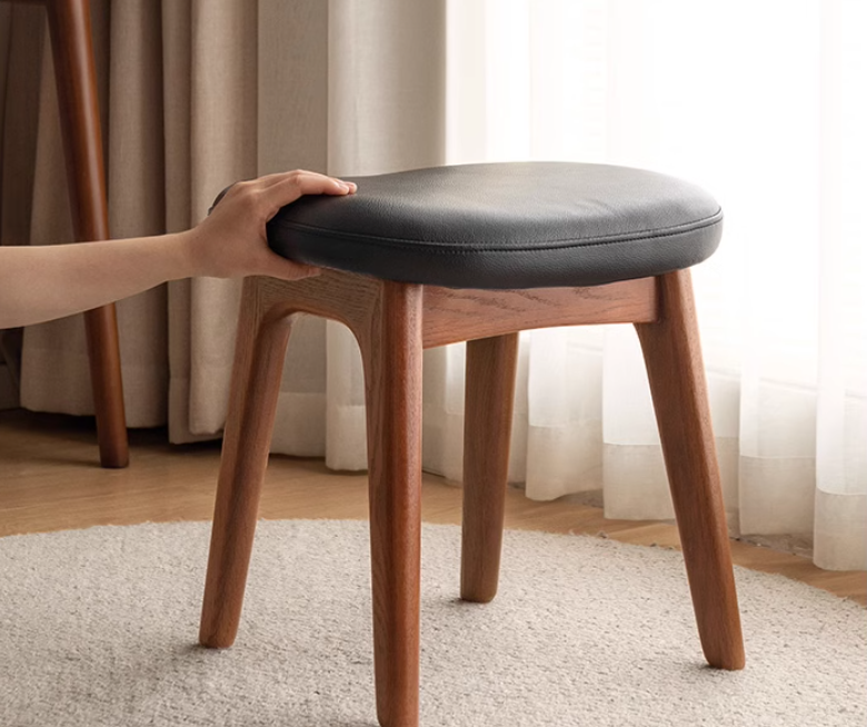 Oak, Cherry Solid Wood Makeup Stool