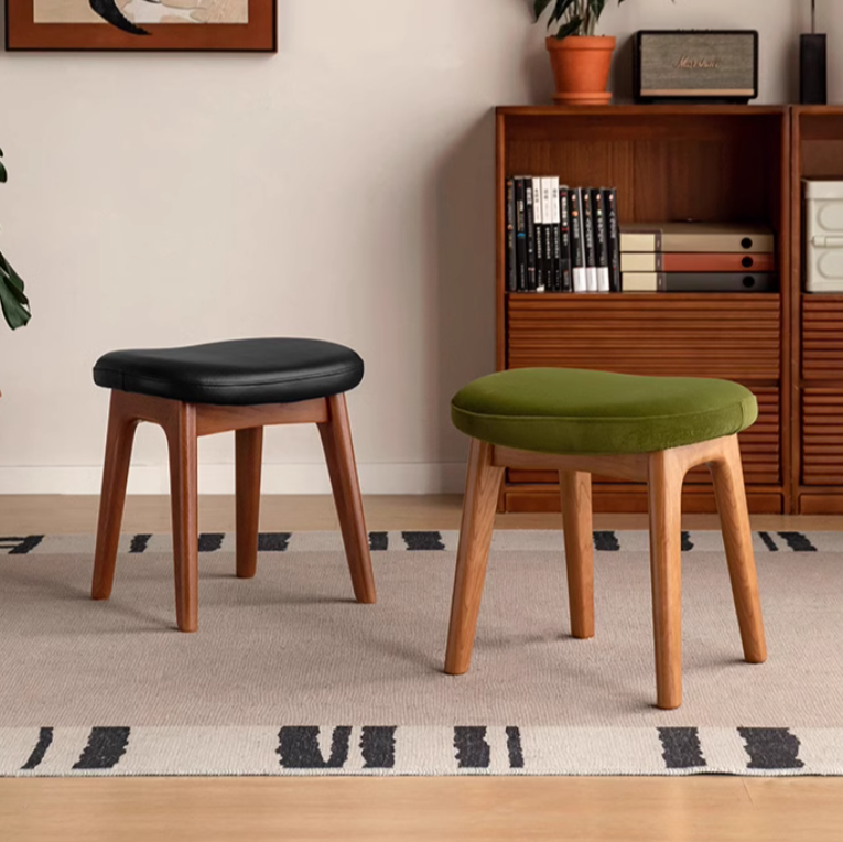 Oak, Cherry Solid Wood Makeup Stool