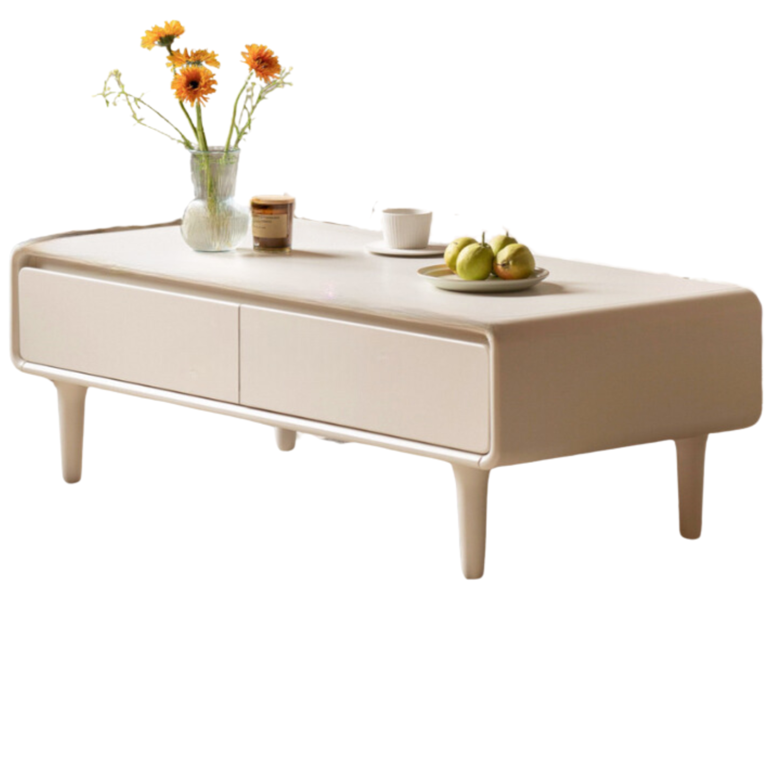 Rubber Wood Cream Coffee Table