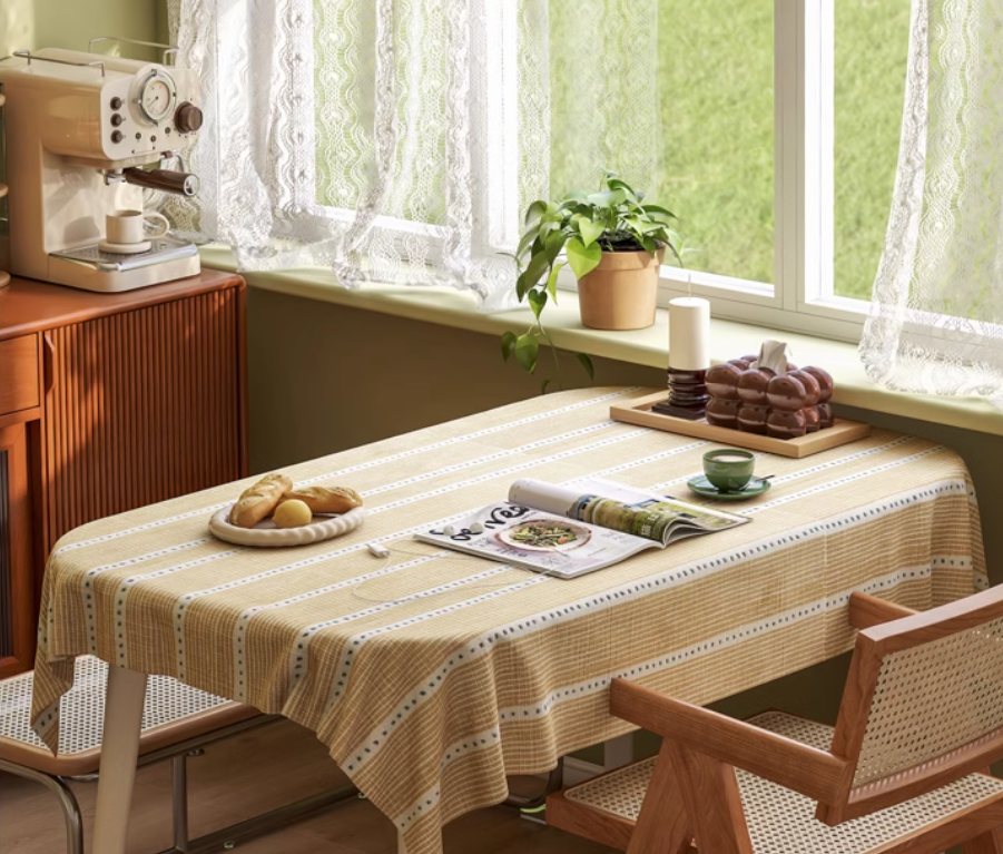 Rubber solid wood white cream style rock board dining table