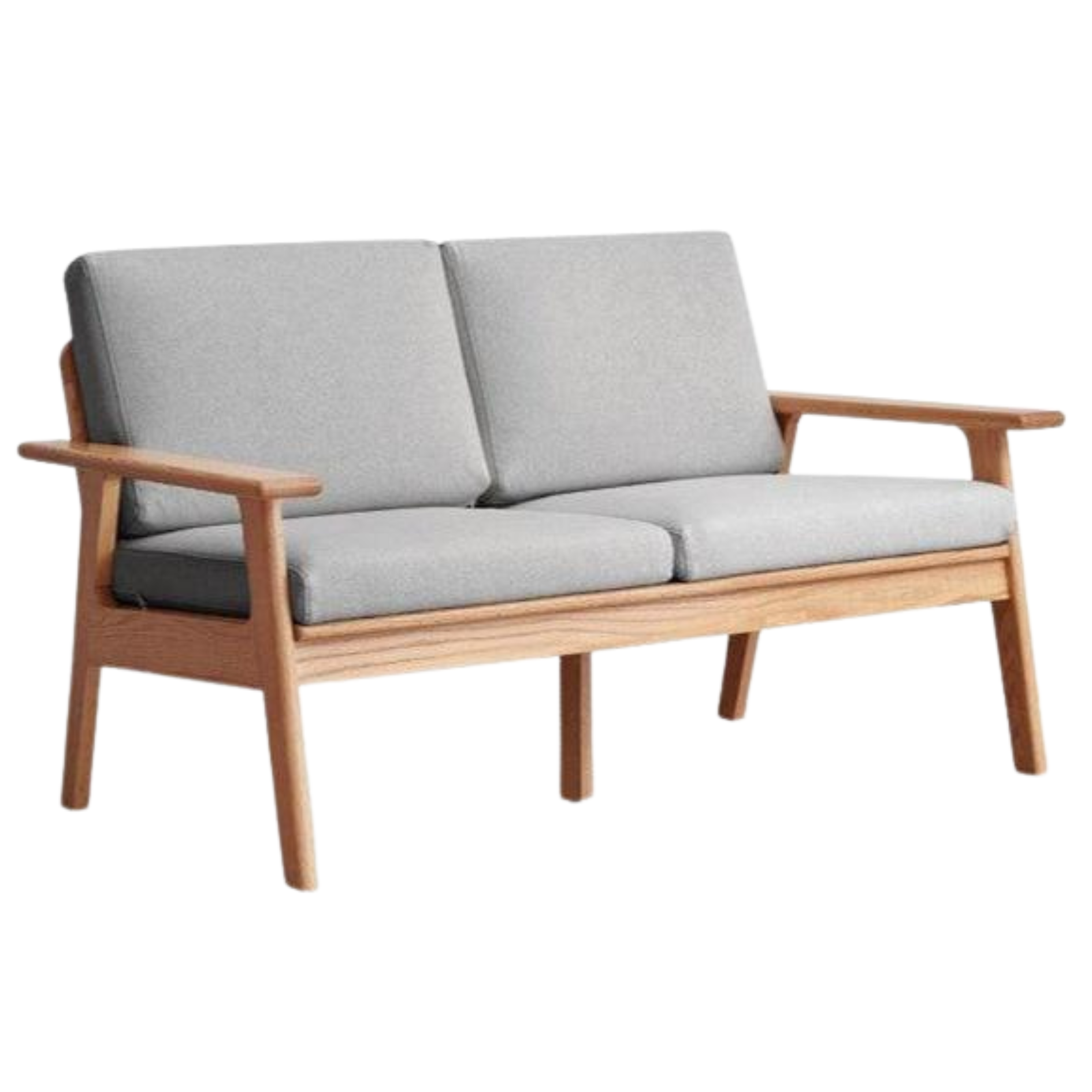 Oak, Pine Solid Wood Japanese-style Three-person Fabric Sofa