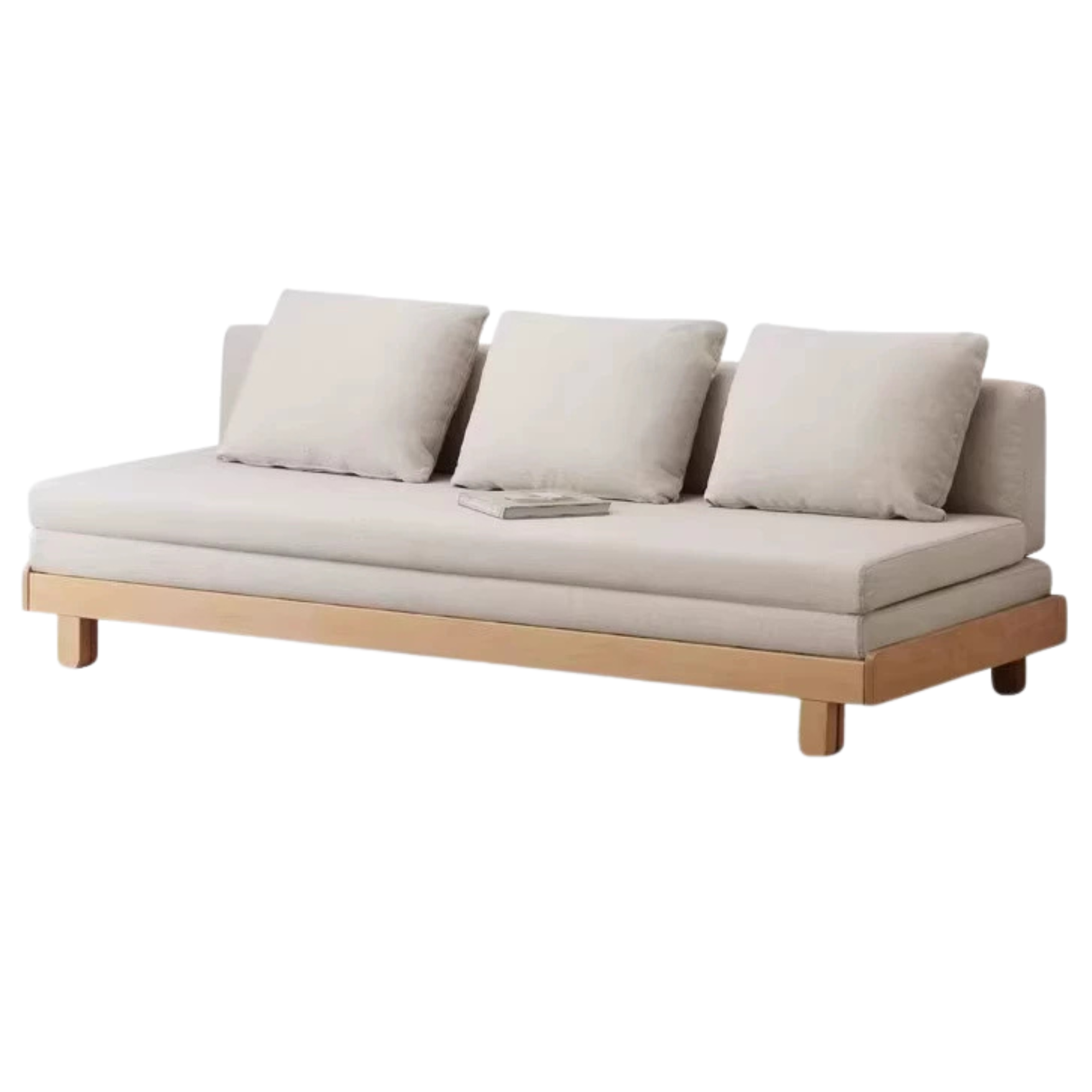 European Beech Solid Wood Sofa Bed Retractable Folding Bbed