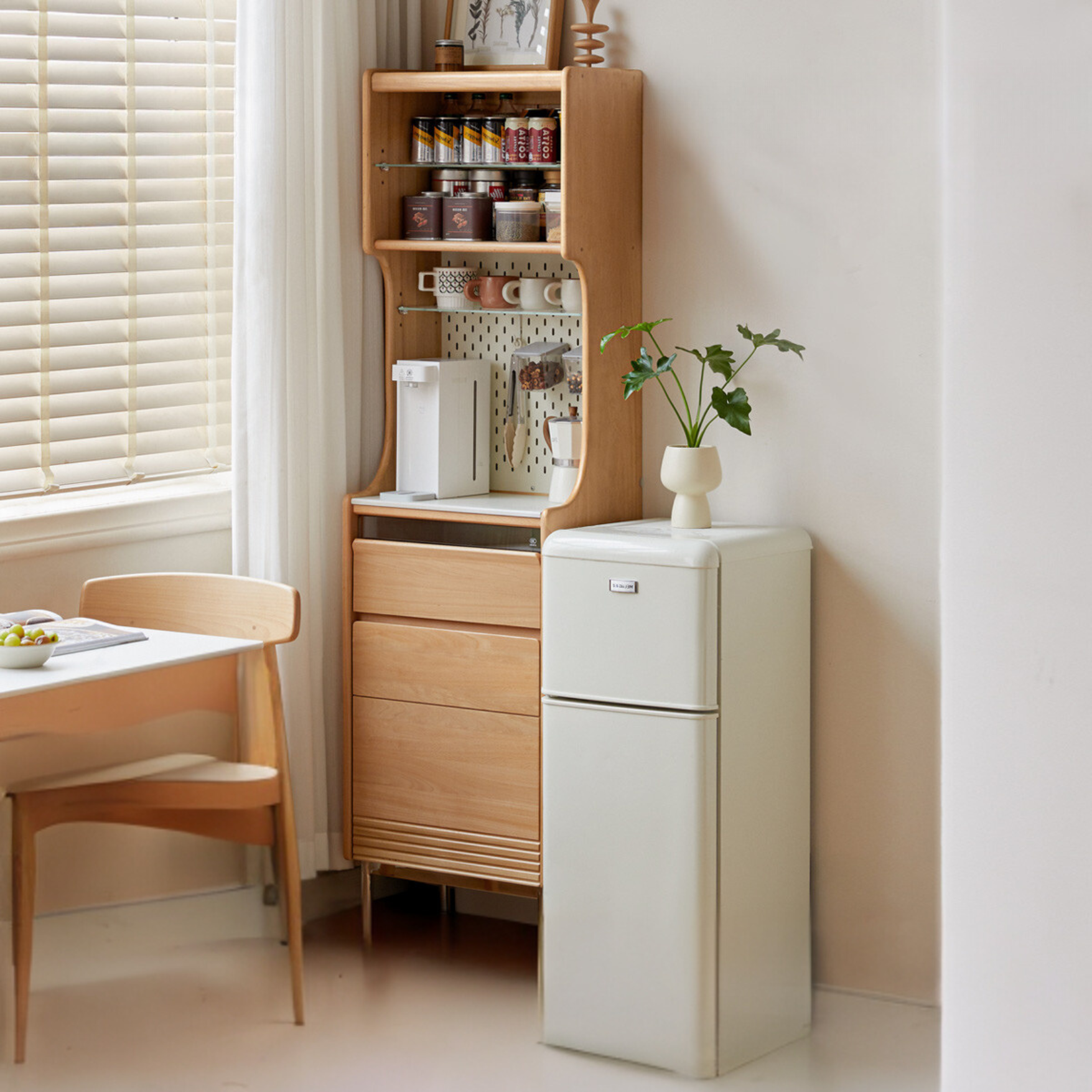 Beech Solid Wood Rock Board Dining Sideboard