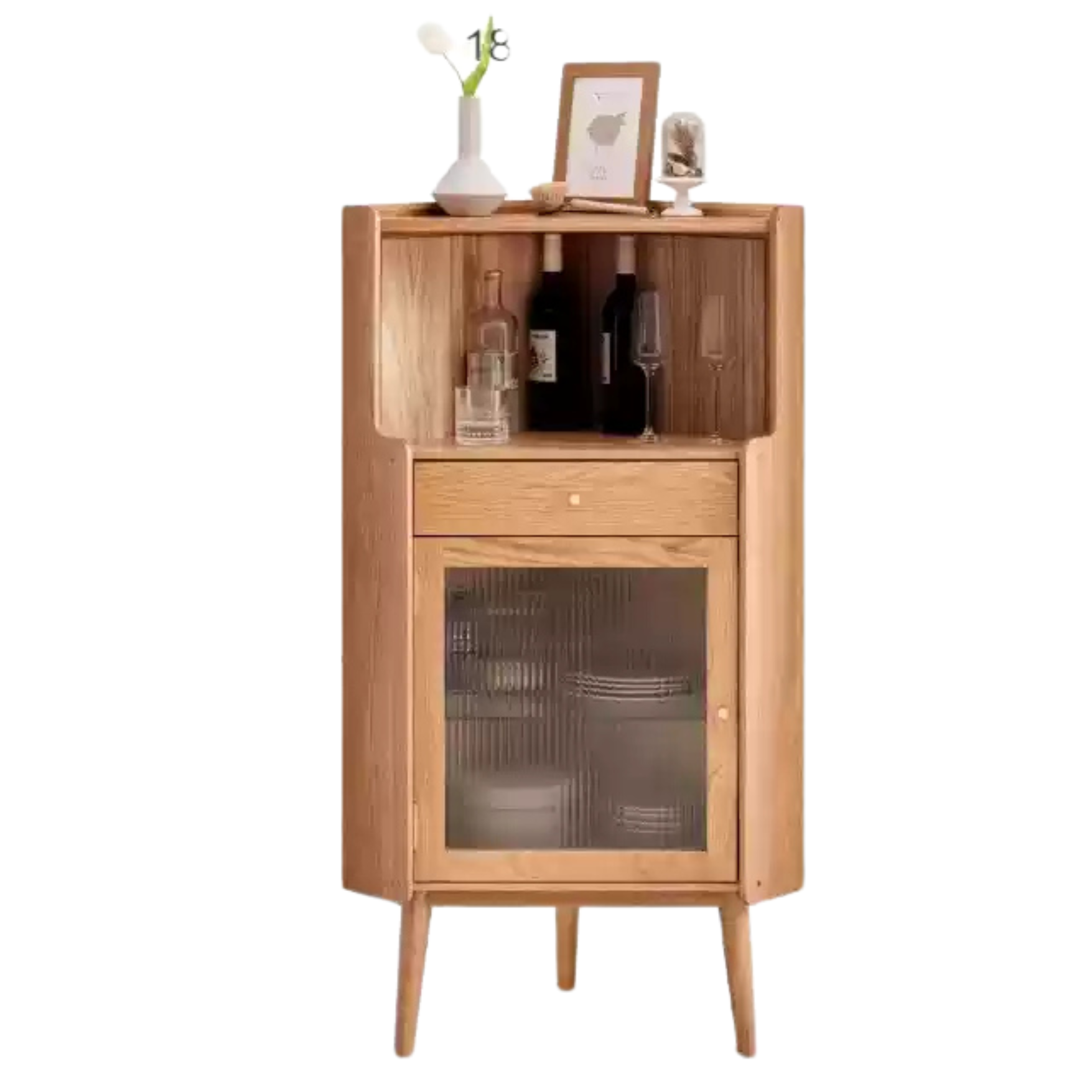 Oak Solid Wood Corner Side Cabinet