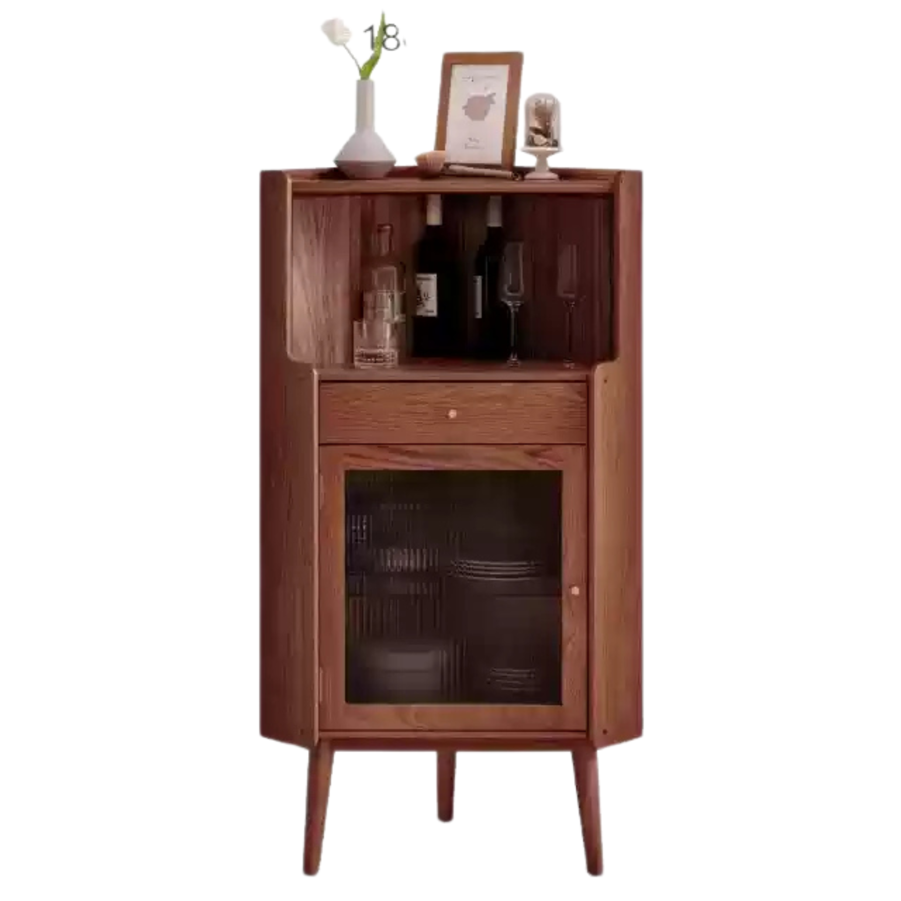 Oak Solid Wood Corner Side Cabinet