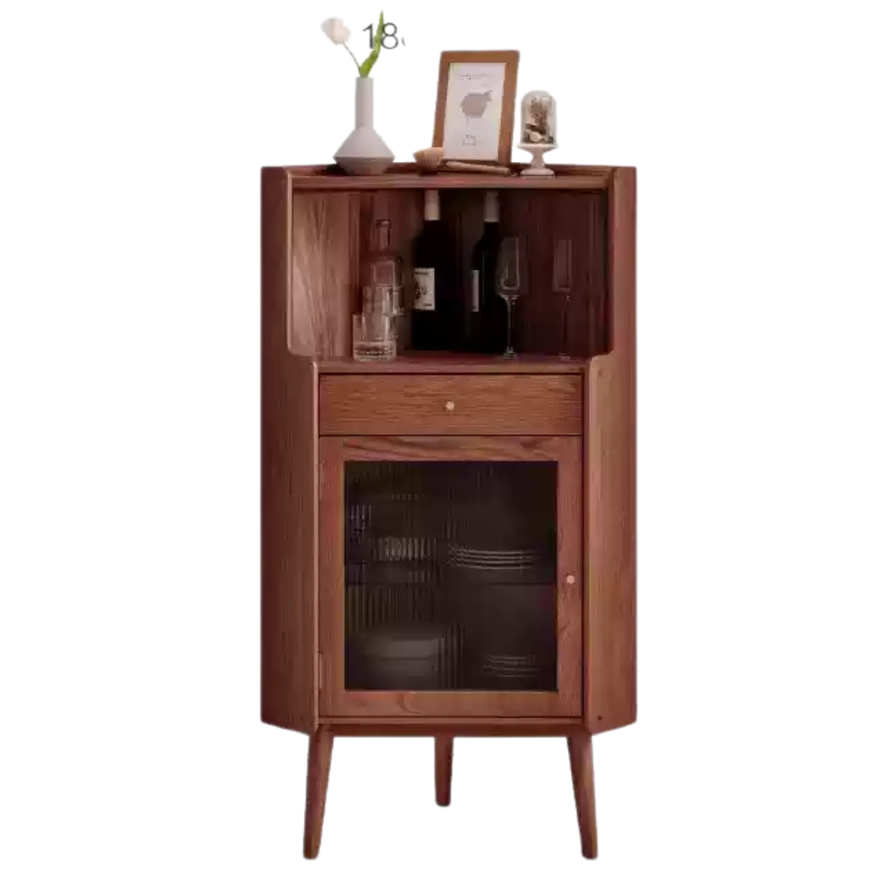 Oak Solid Wood Corner Side Cabinet