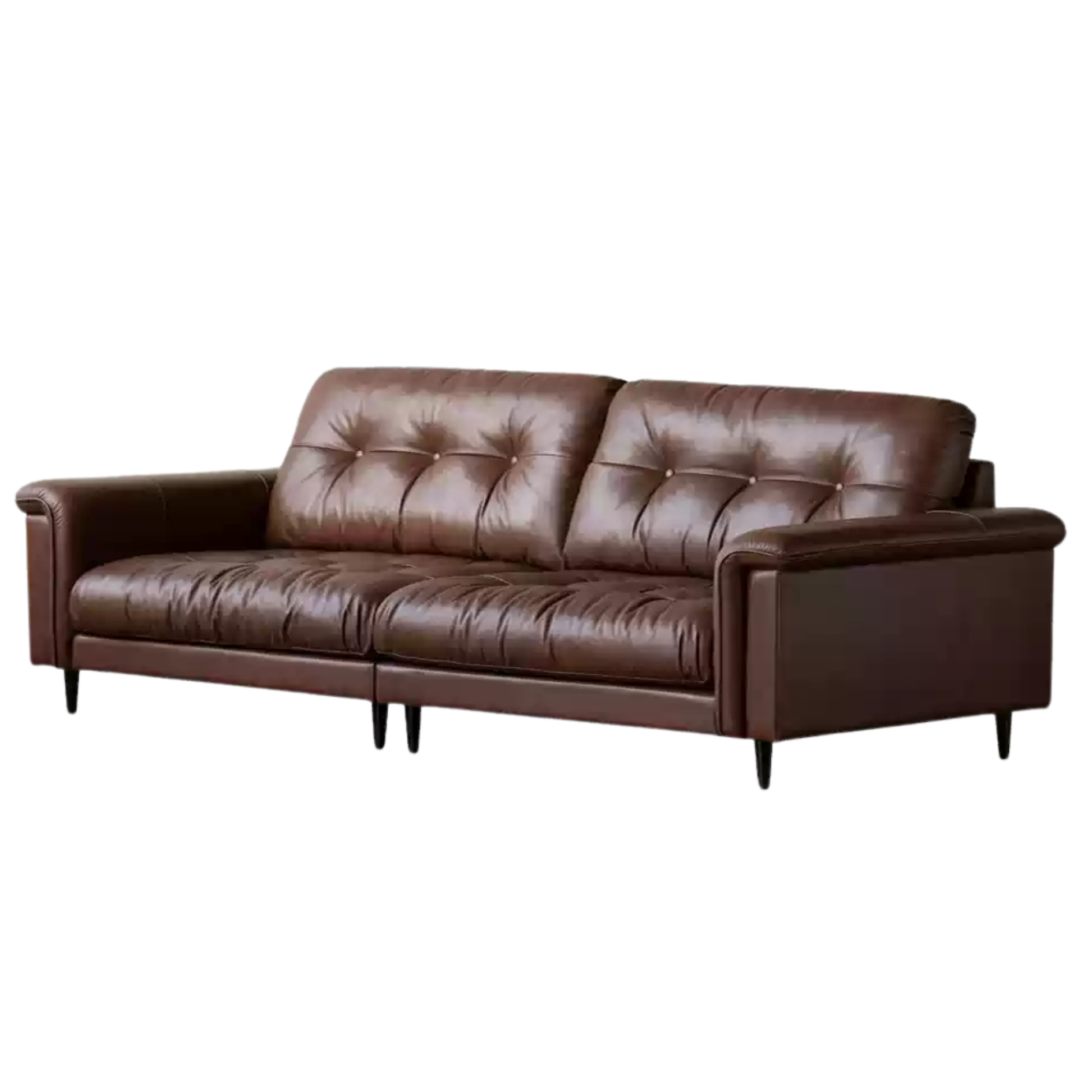 Leather Sofa American Retro Top Layer Cowhide Straight Sofa