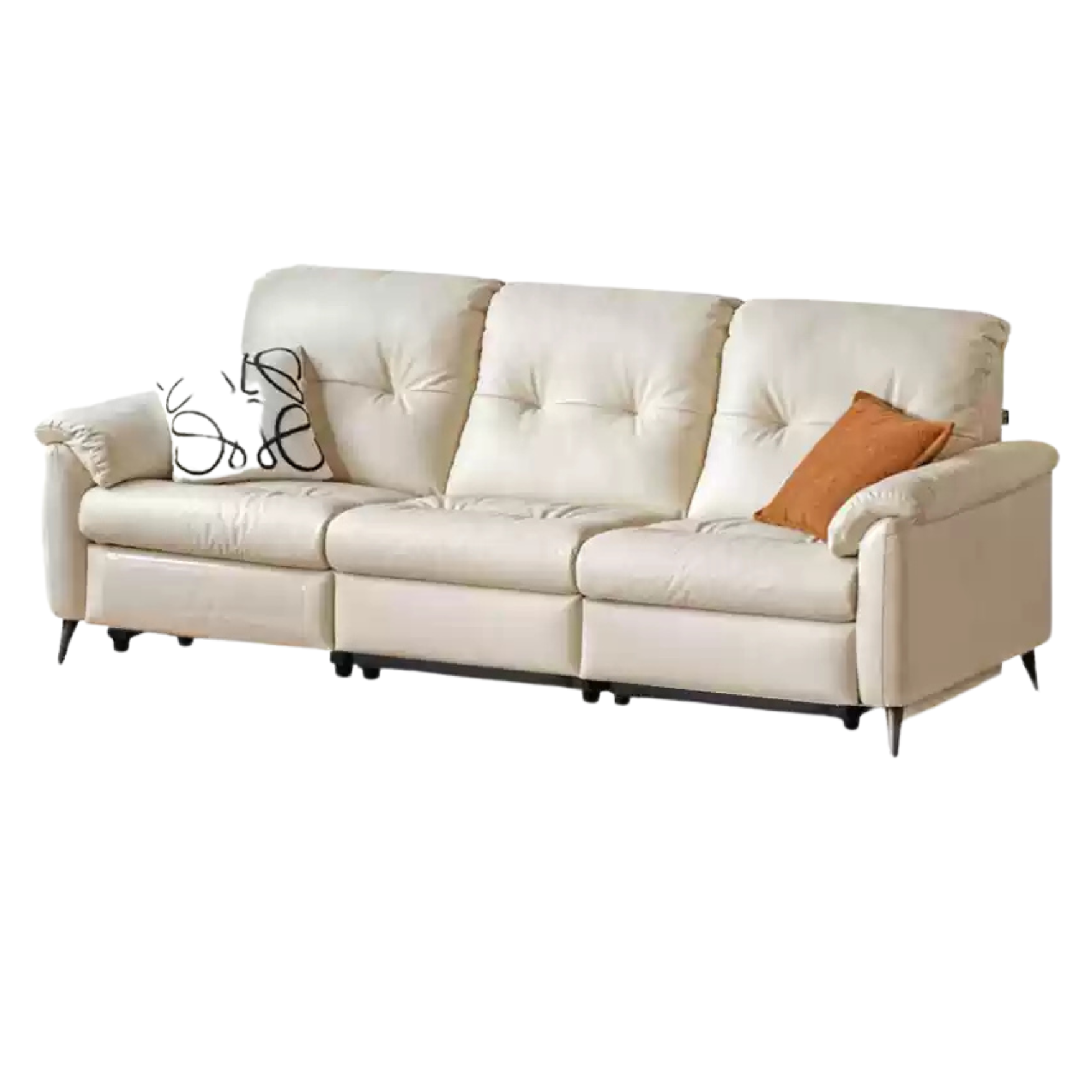 Leather Functional Sofa Cream Style Electric Sofa