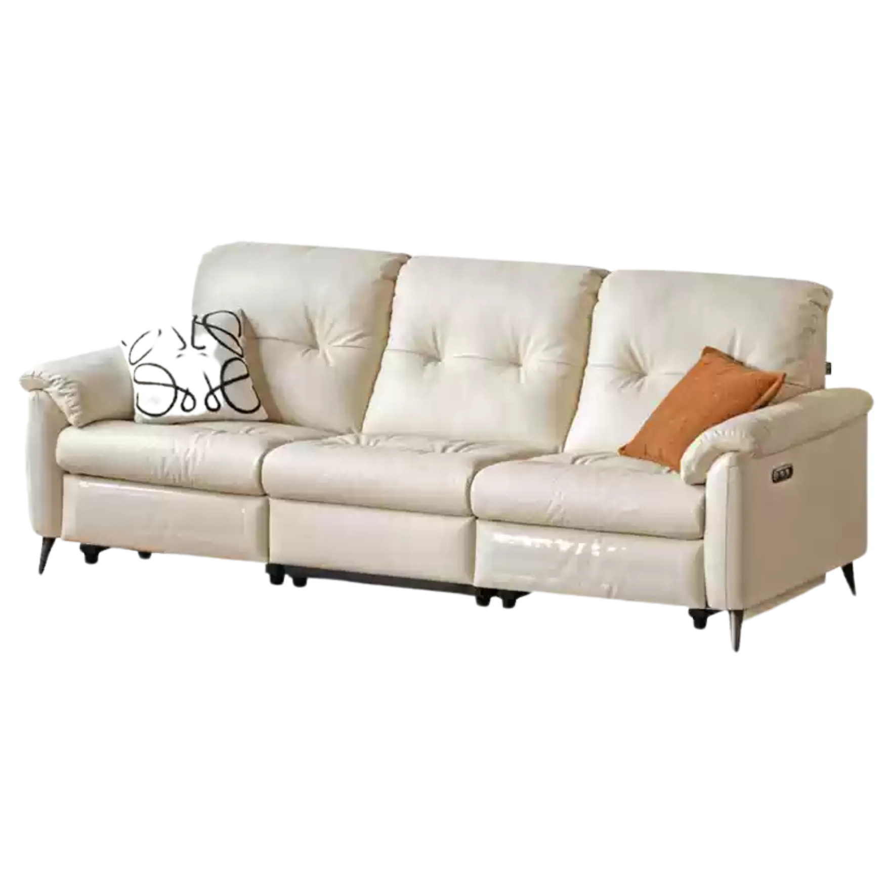 Leather Functional Sofa Cream Style Electric Sofa