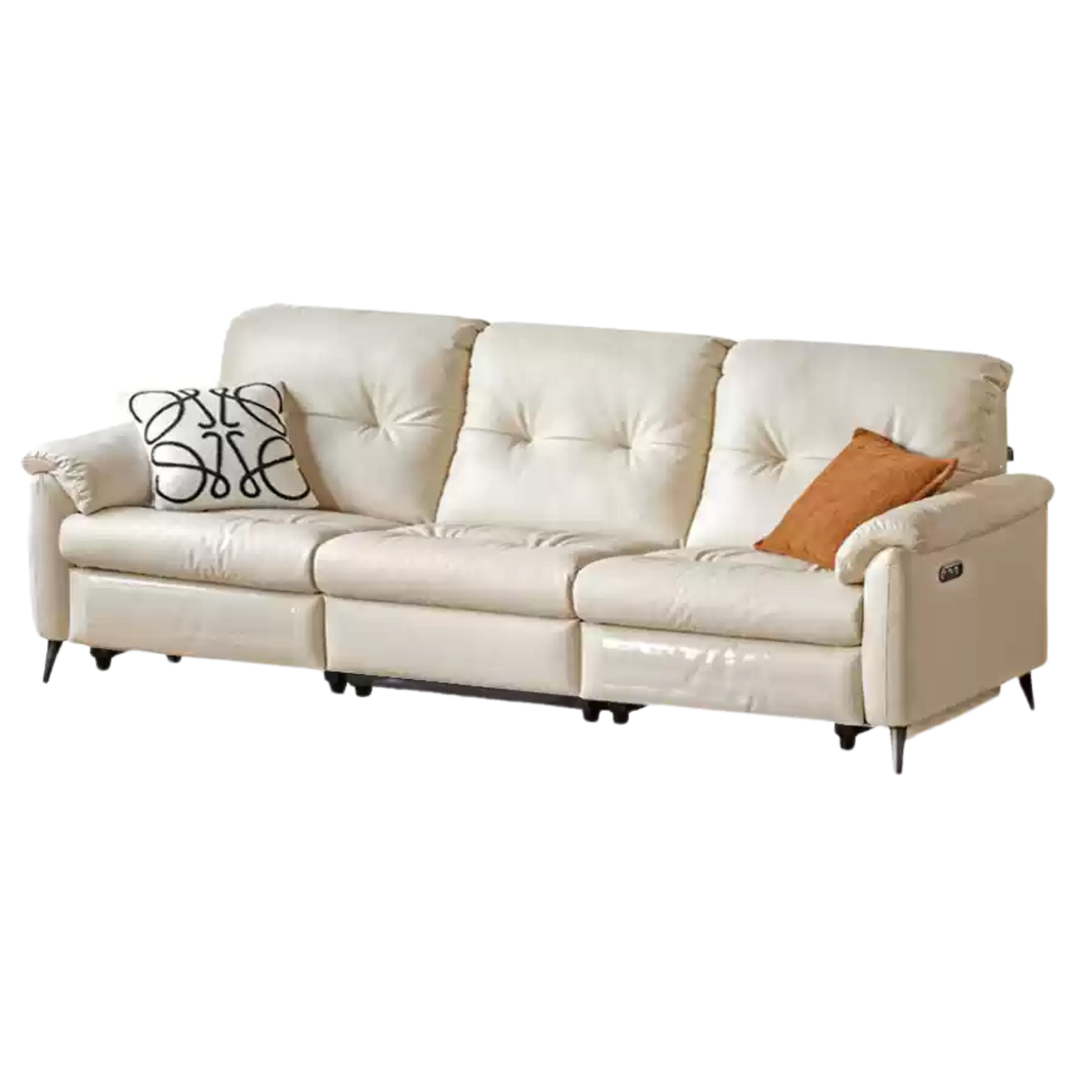 Leather Functional Sofa Cream Style Electric Sofa