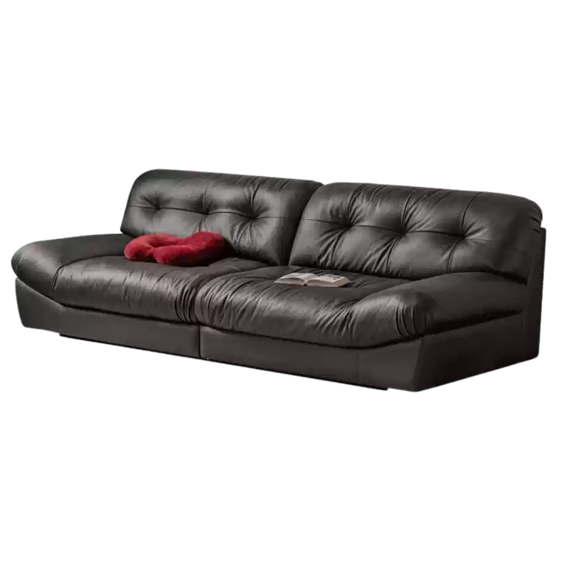 Leather Sofa First Layer Cowhide Black Sofa