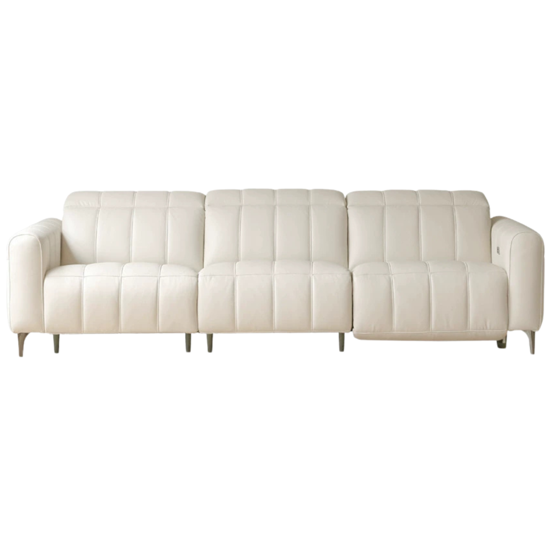 Leather Multifunctional Electric Sofa Cream Style