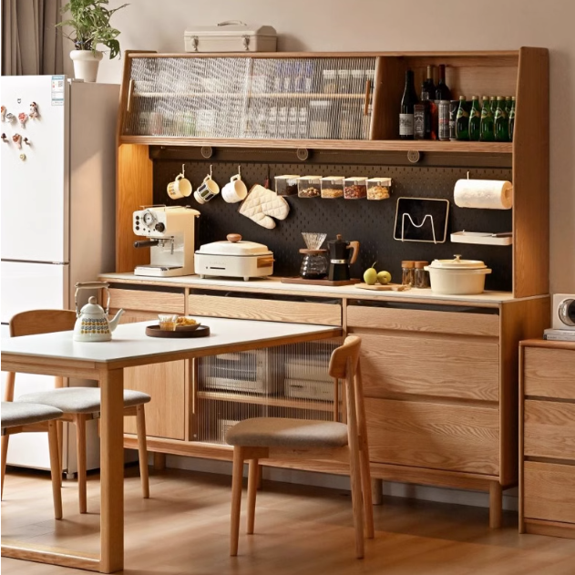 Oak solid wood rock plate dining sideboard