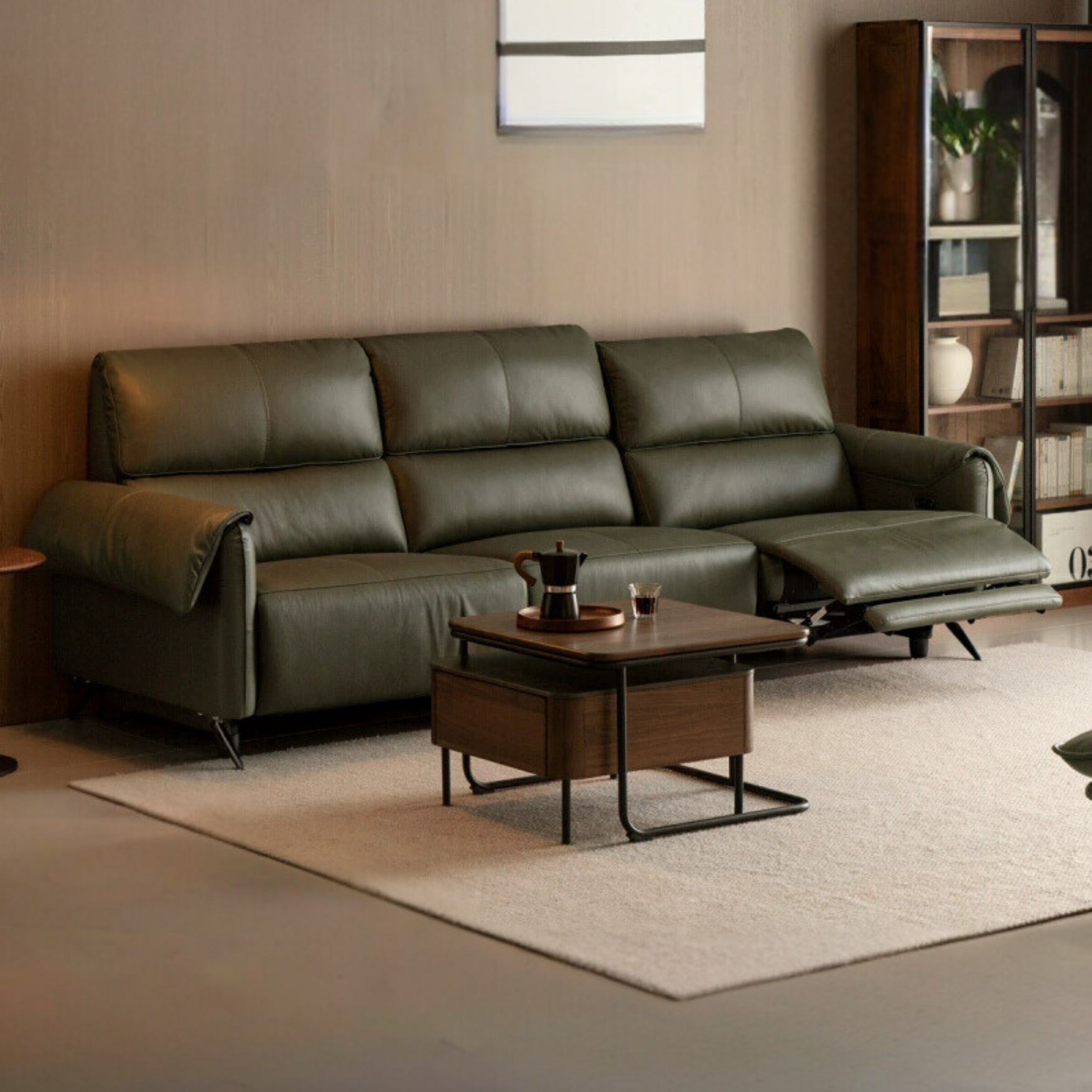 Leather Telescopic Electric Sofa Modern