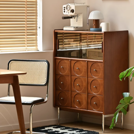 Poplar Solid Wood Retro Ancient Style Sideboard