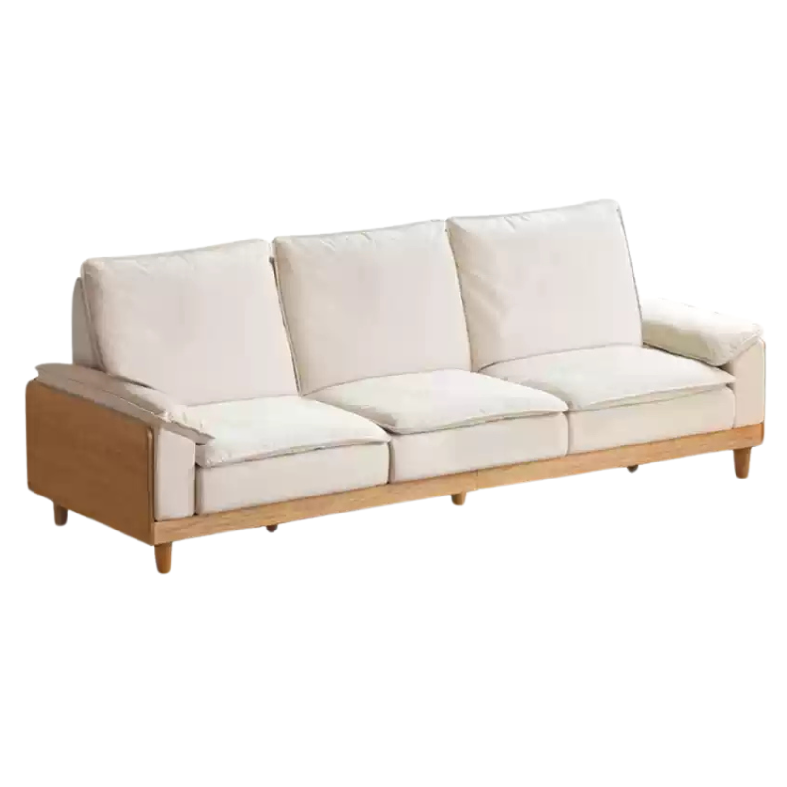 Oak Solid Wood Straight Sofa