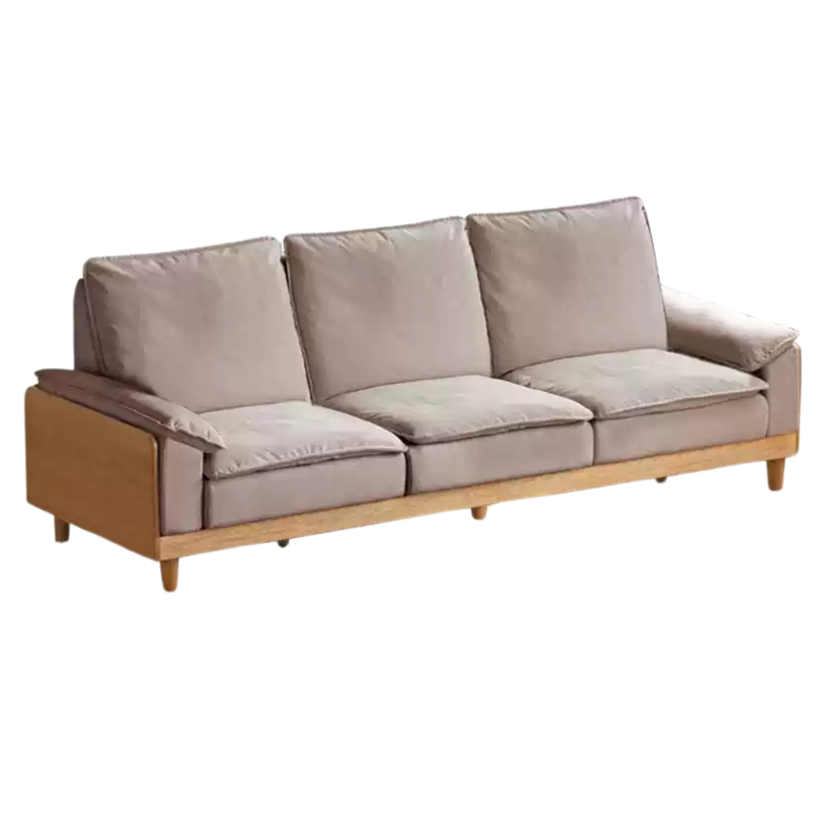 Oak Solid Wood Straight Sofa