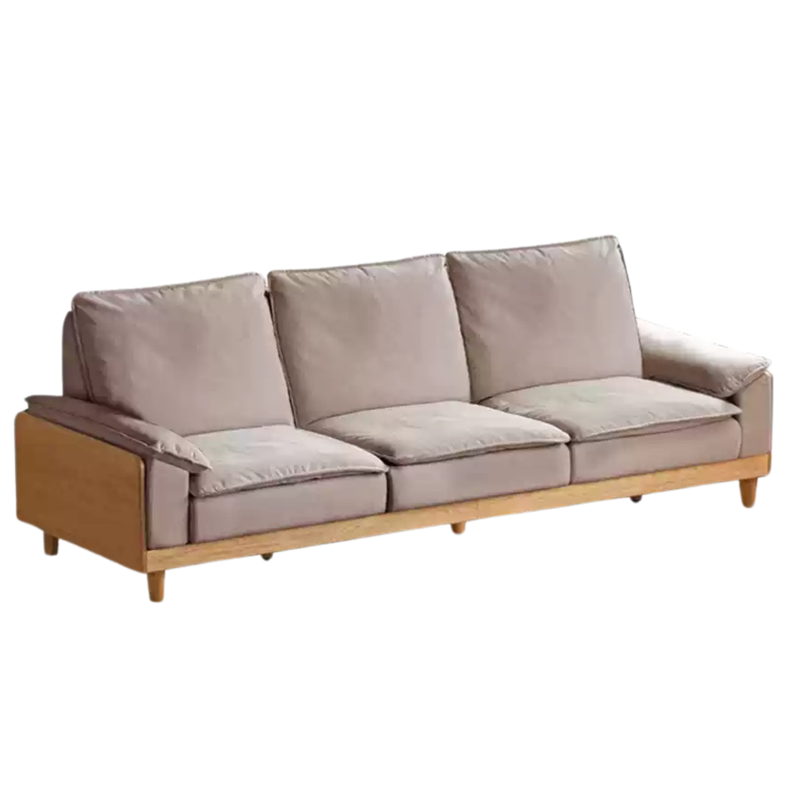 Oak Solid Wood Straight Sofa