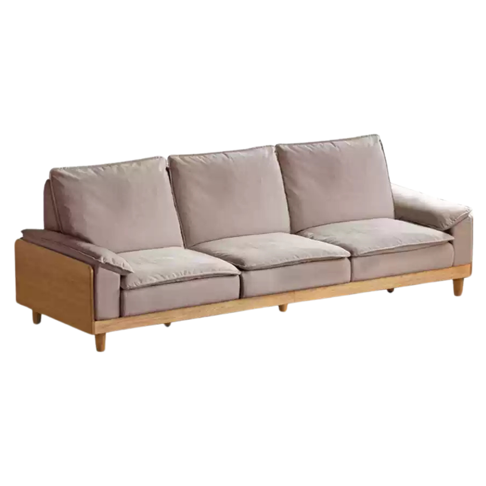 Oak Solid Wood Straight Sofa