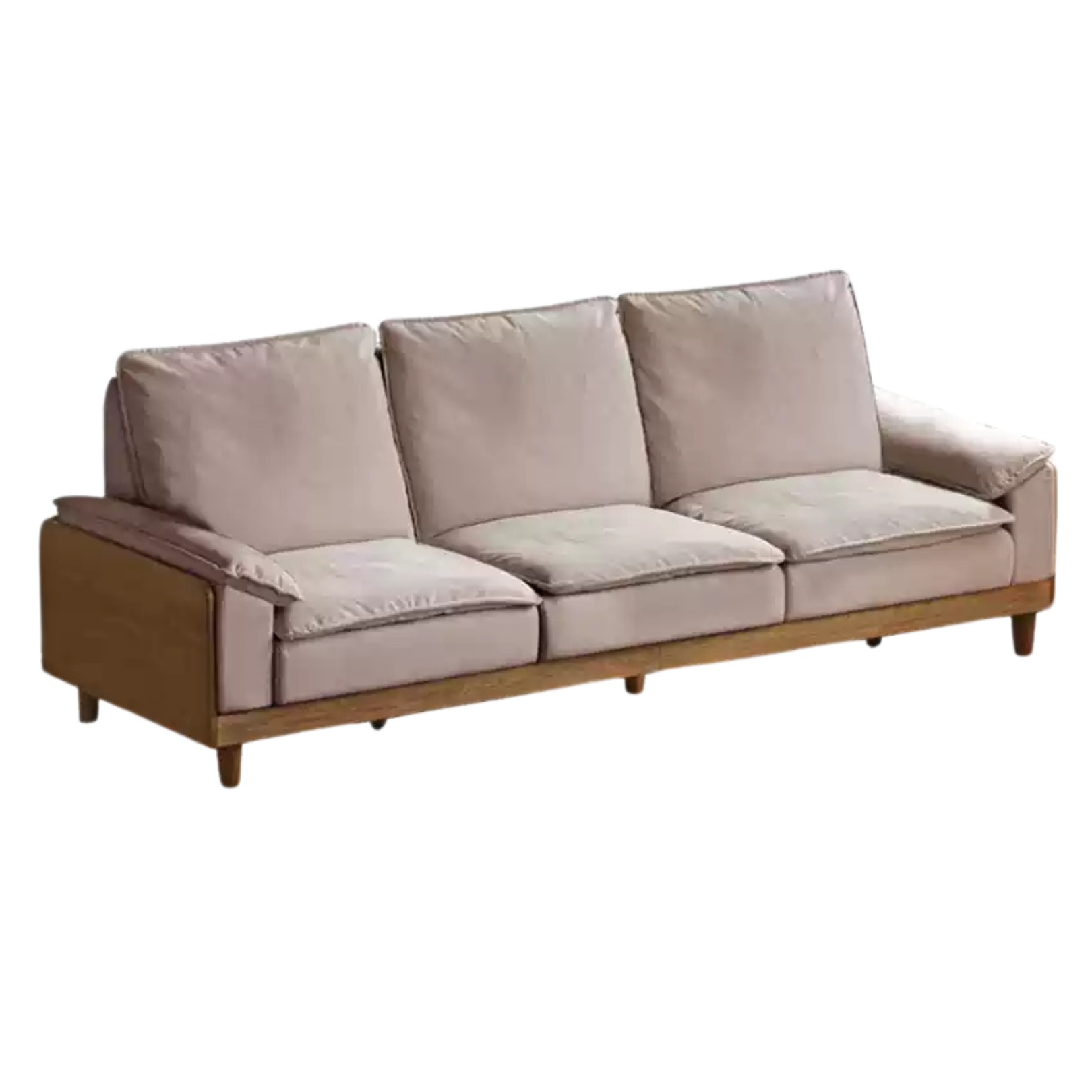 Oak Solid Wood Straight Sofa