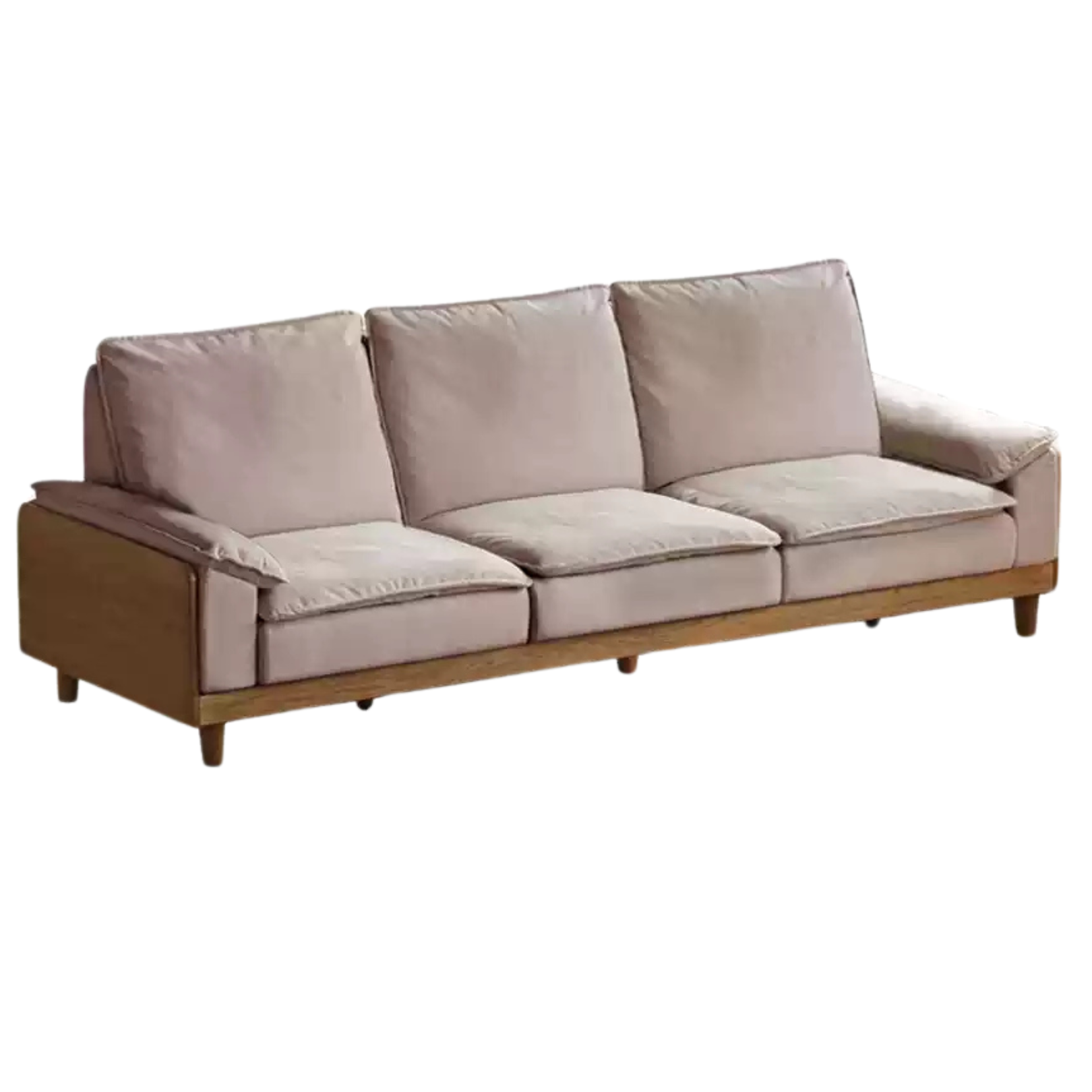 Oak Solid Wood Straight Sofa