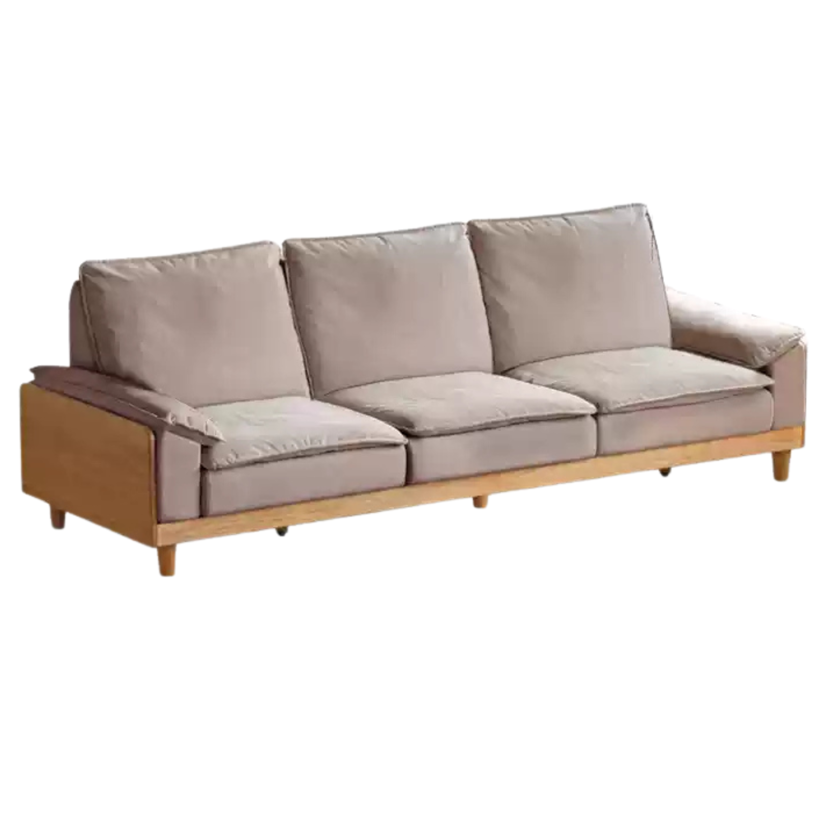 Oak Solid Wood Straight Sofa