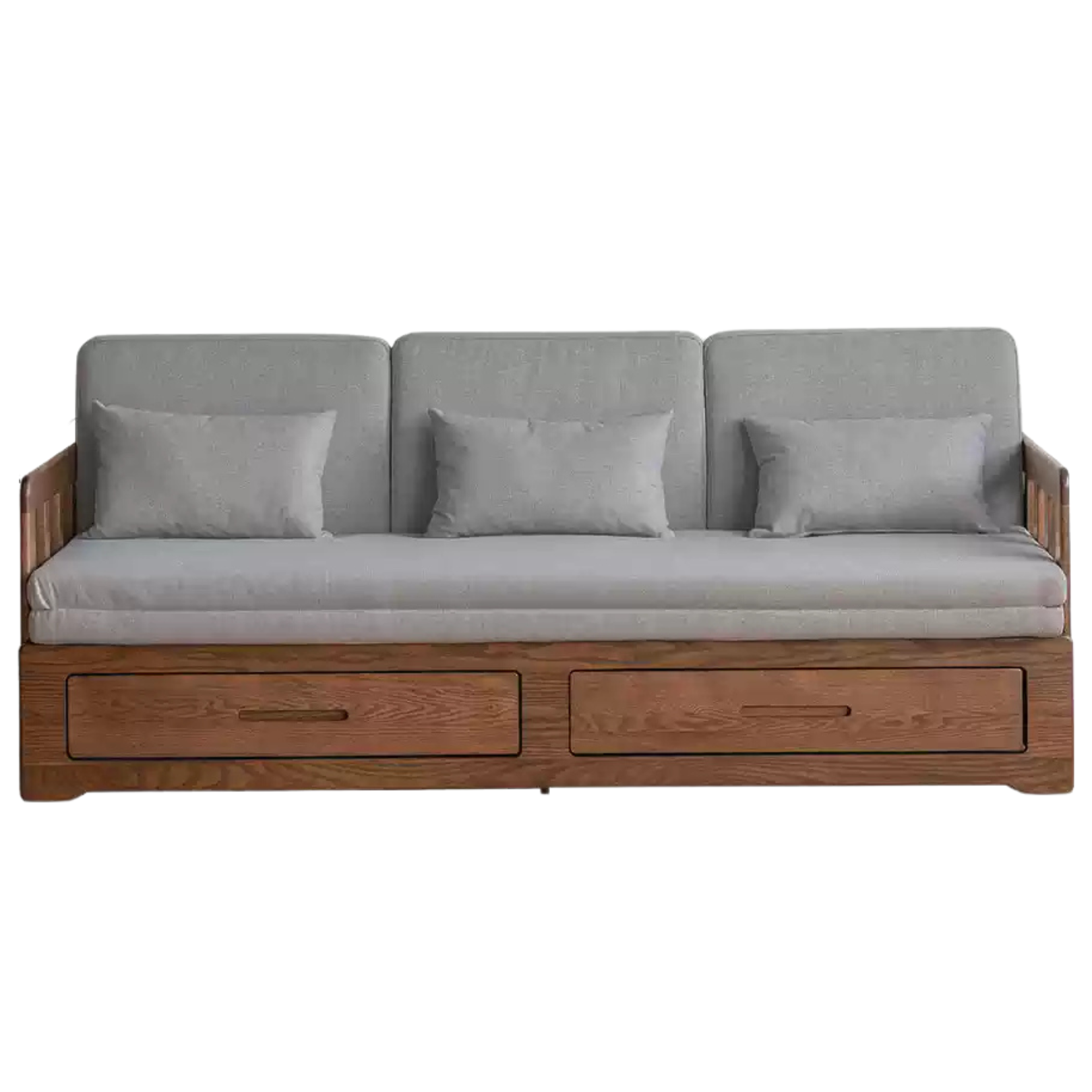 Oak Solid Wood Folding Storage Sofa Bed