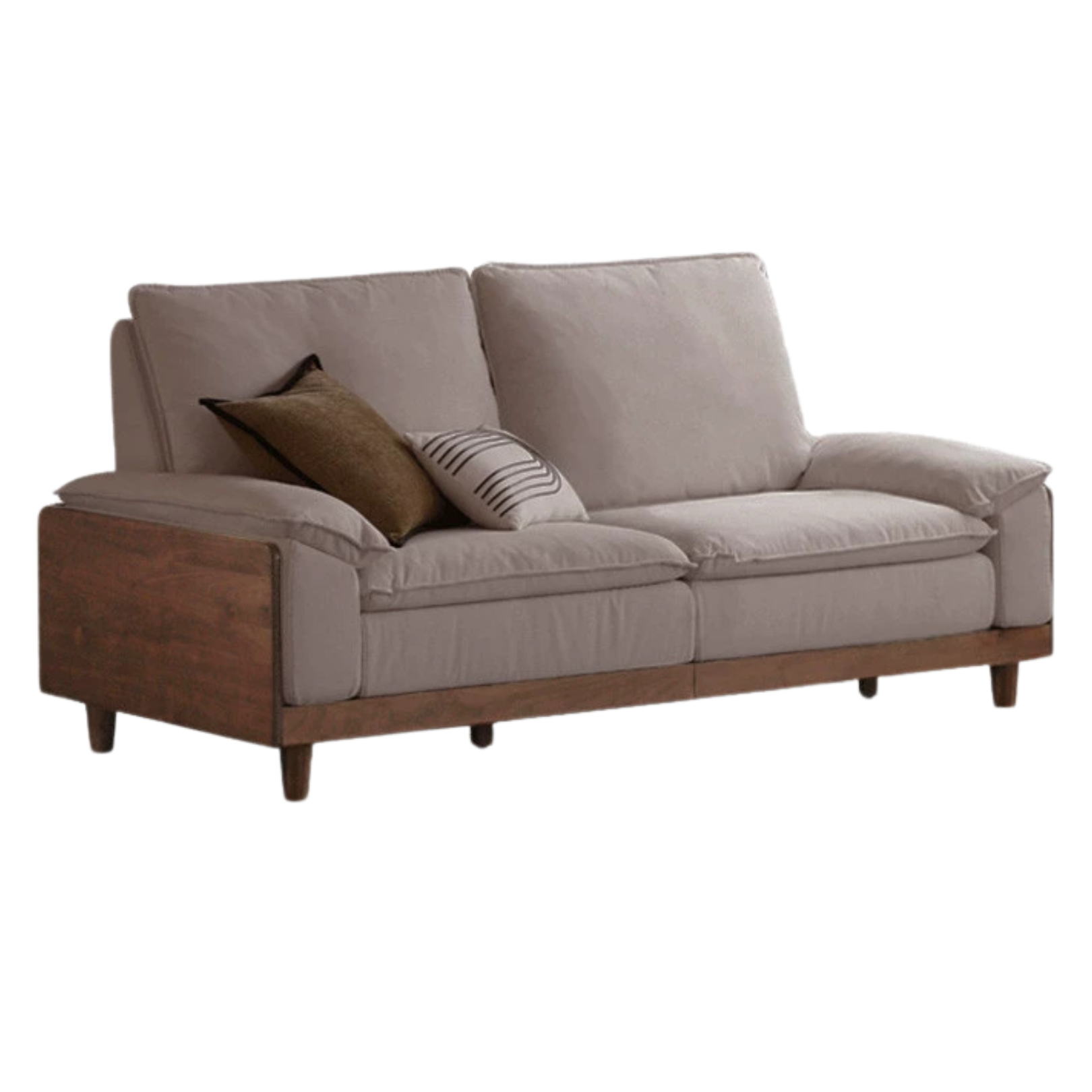 Black Walnut, Ash Solid Wood High Back Sofa