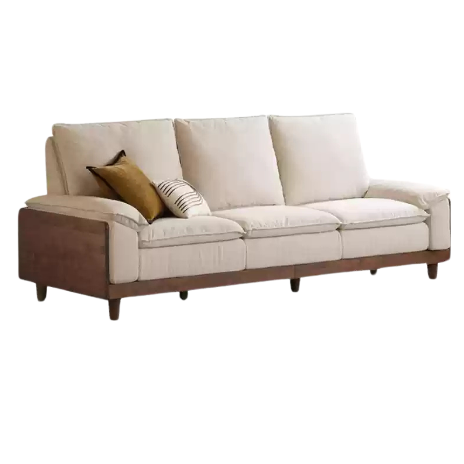 Black Walnut, Ash Solid Wood High Back Sofa