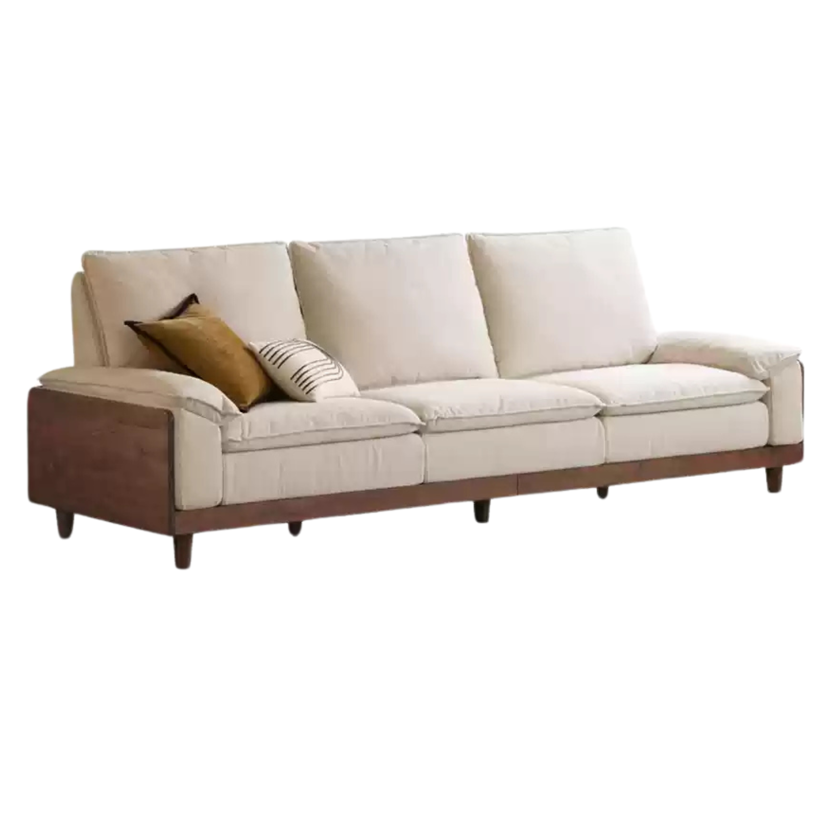 Black Walnut, Ash Solid Wood High Back Sofa