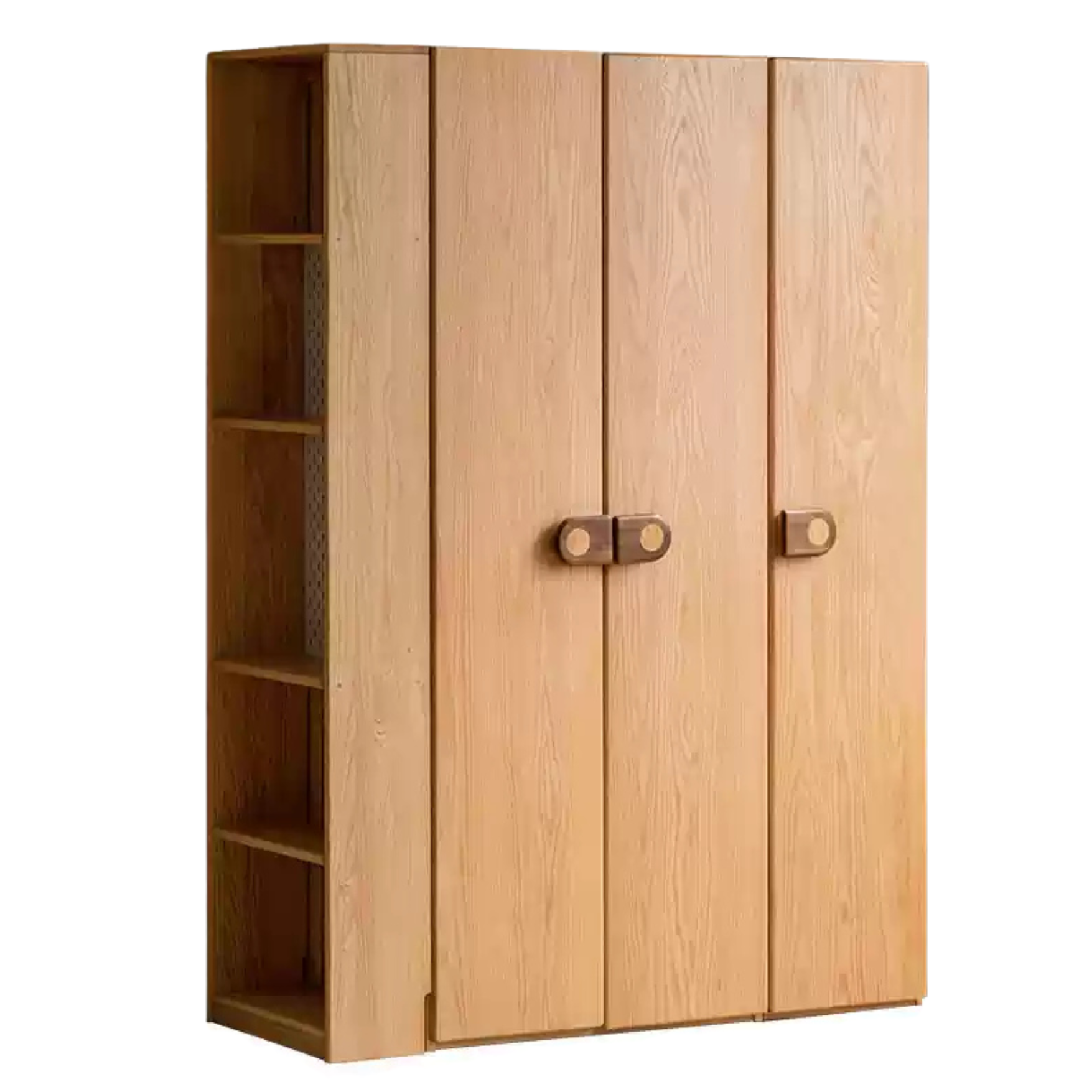 Oak Solid Wood Children's Wardrobe with Desk