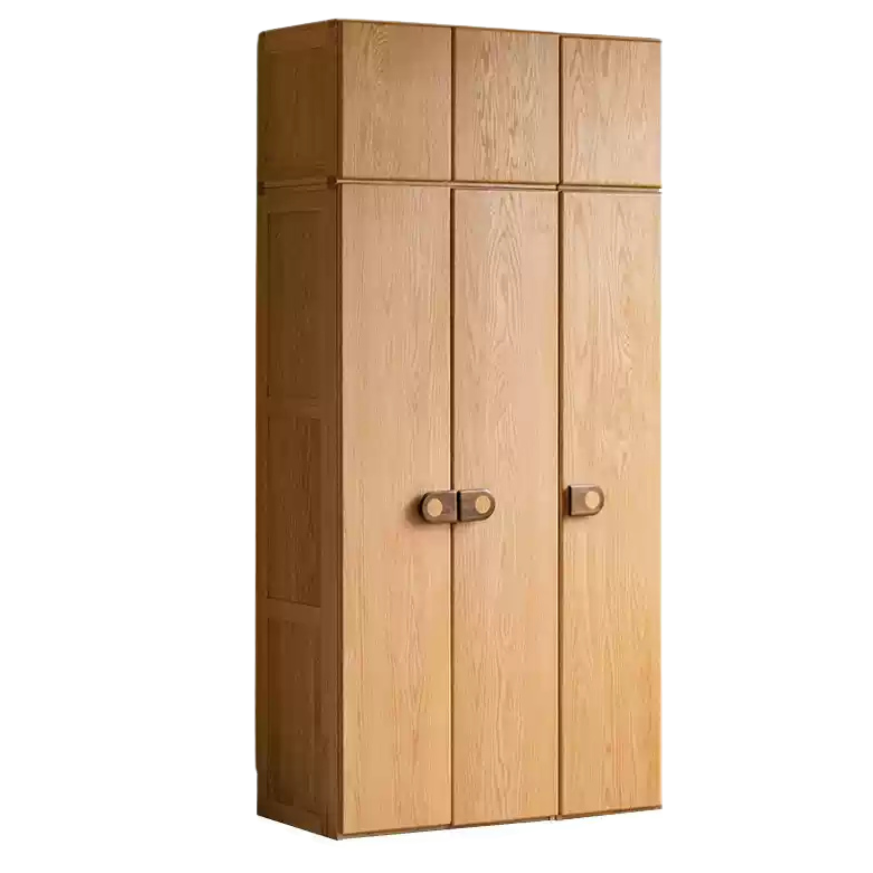 Oak Solid Wood Children's Wardrobe with Desk