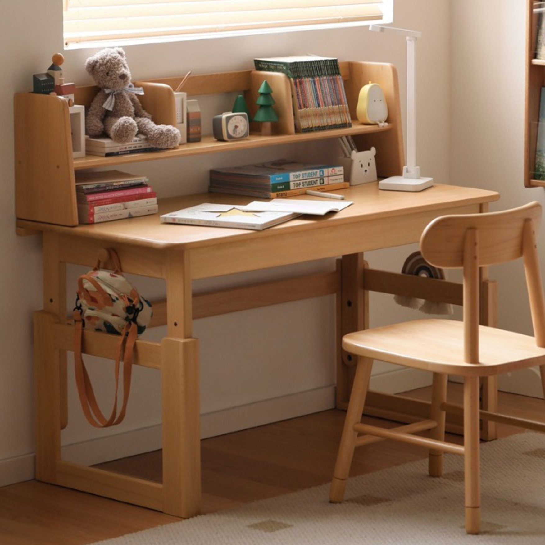 Beech solid wood children's study lowered table