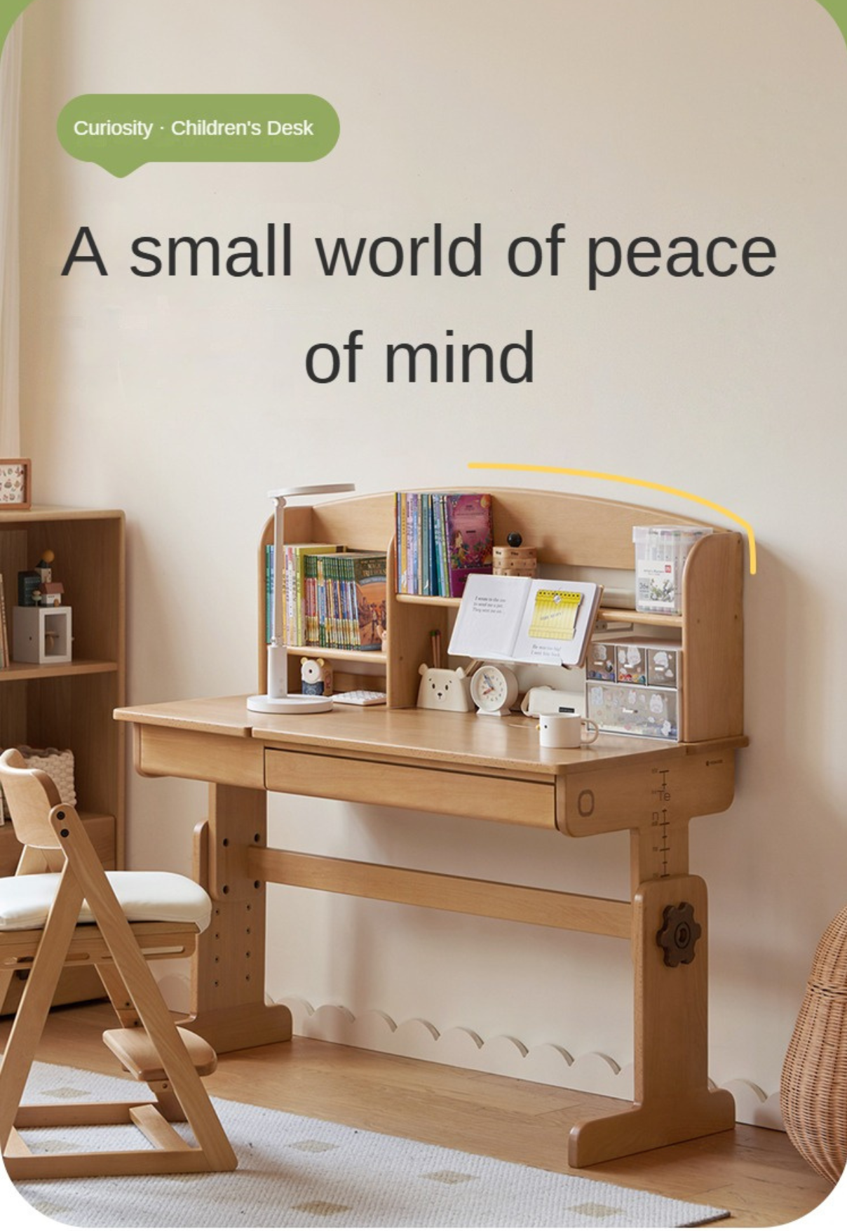 Beech solid wood children's study table