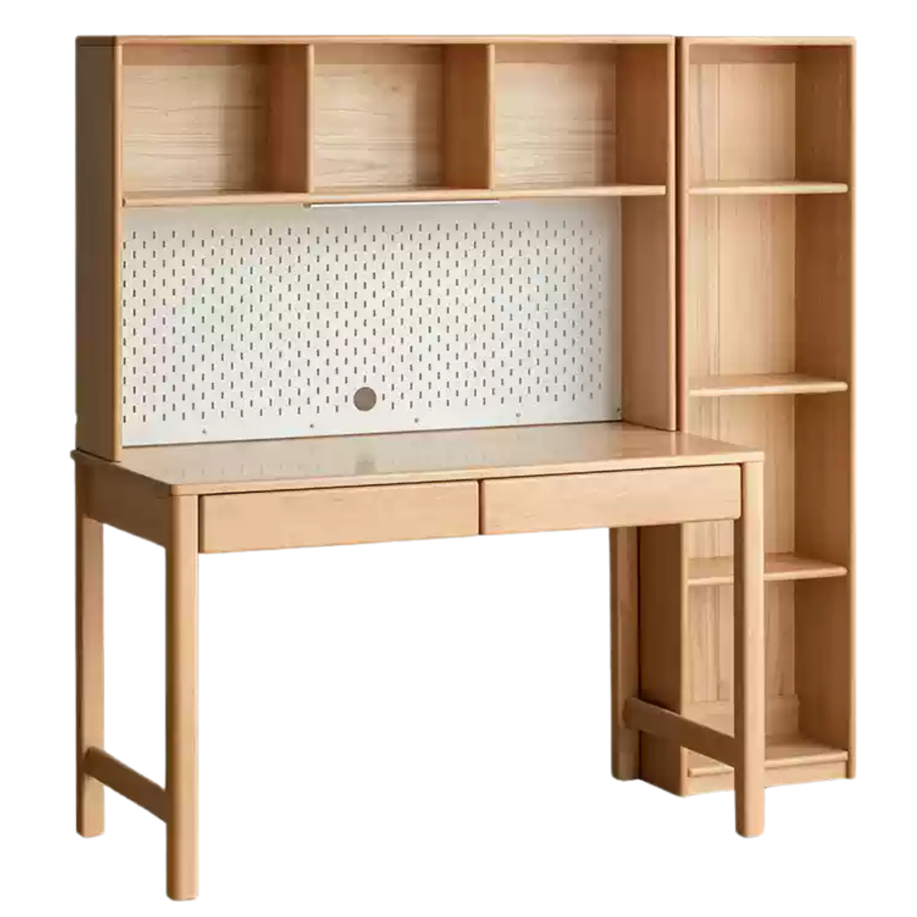 Beech solid wood children's desk bookcase