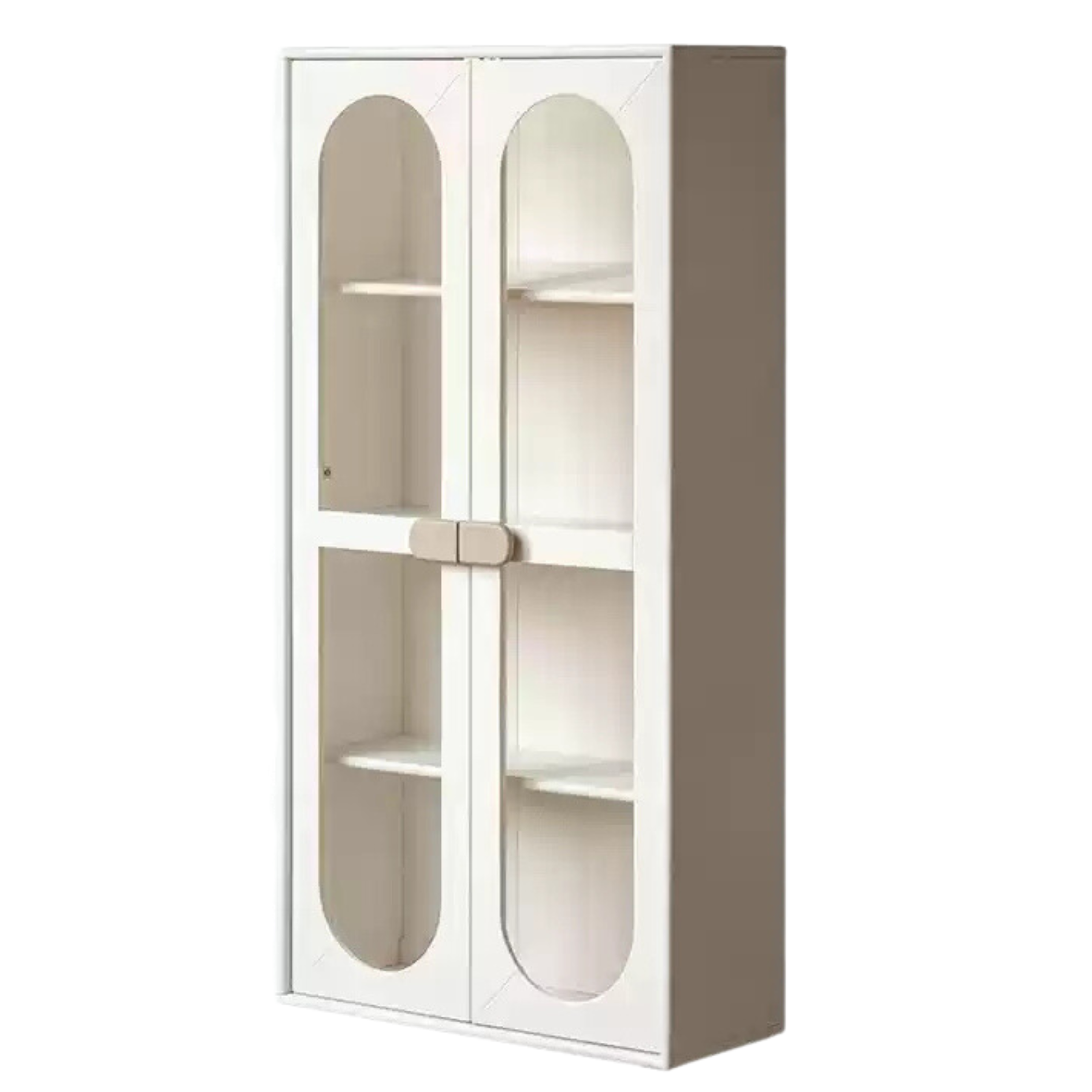 Rubber solid wood children's cream style bookcase