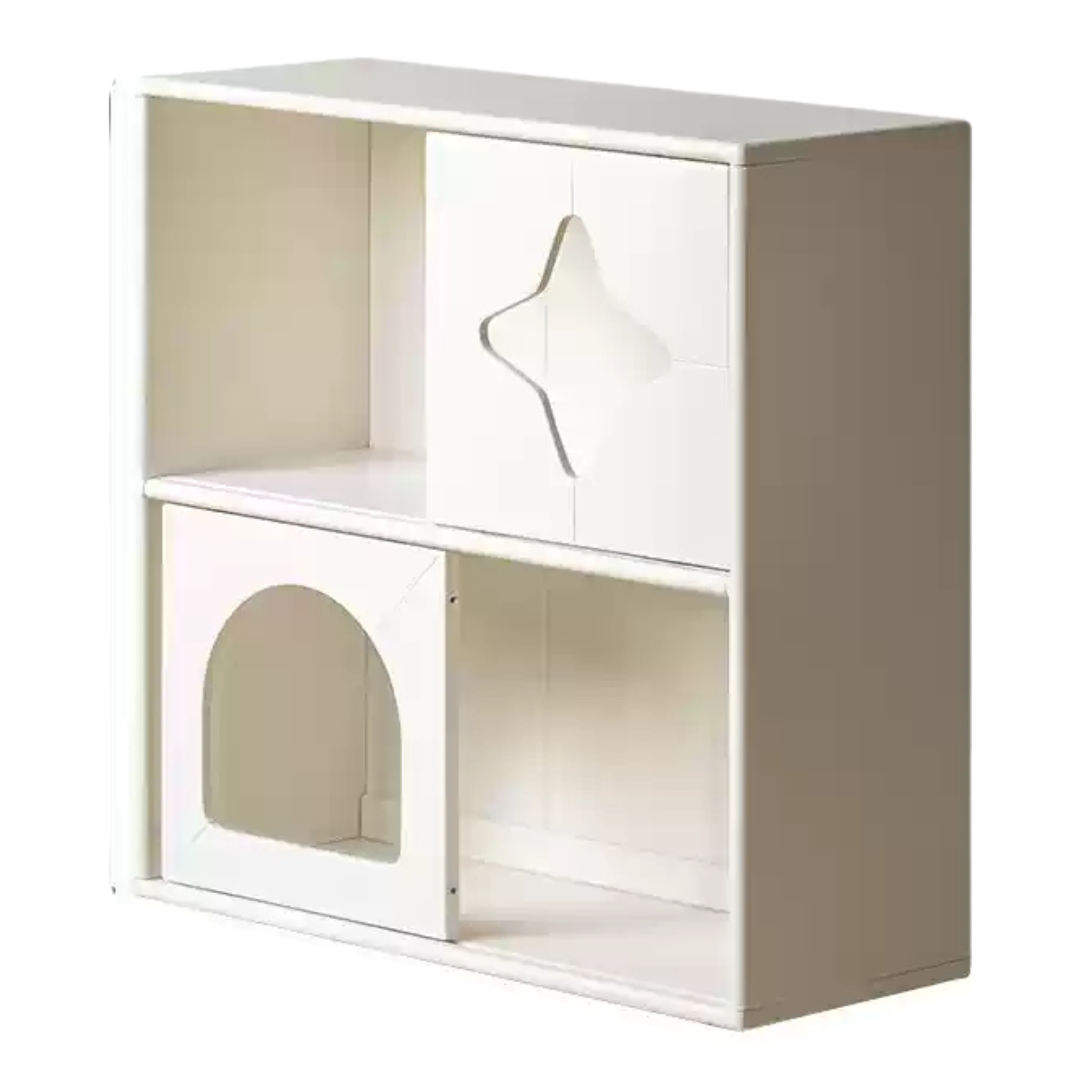 Rubber solid wood children's cream style bookcase