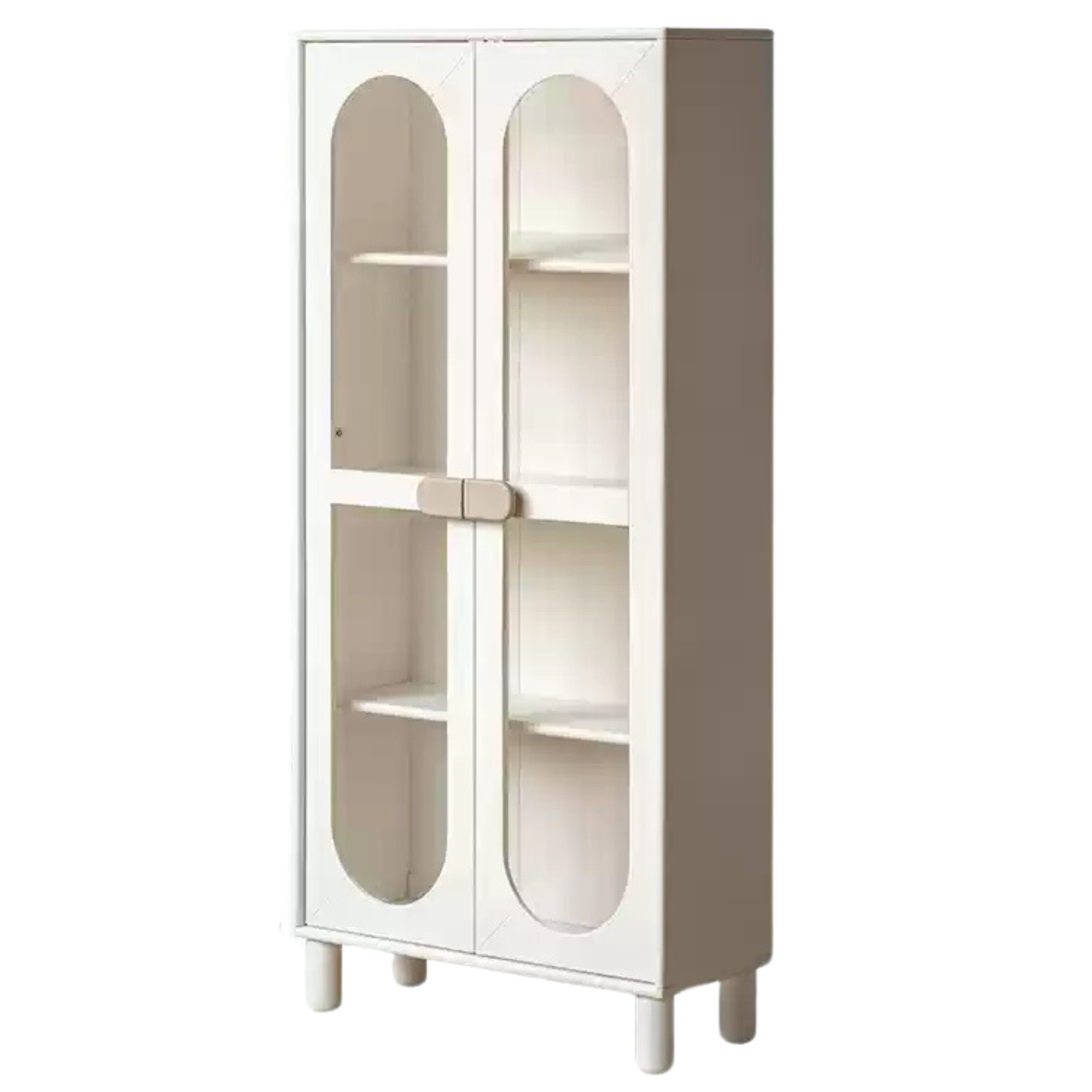 Rubber solid wood children's cream style bookcase