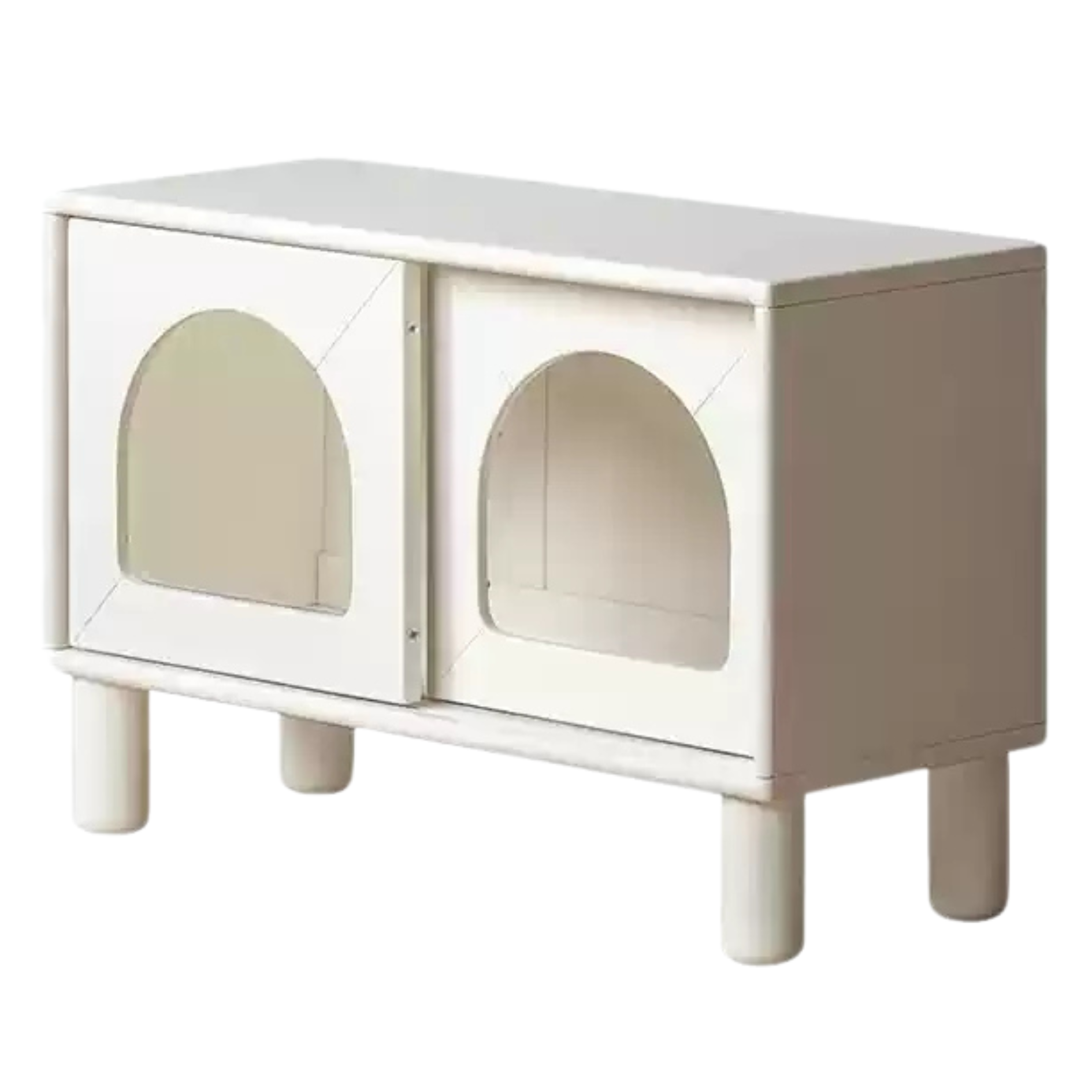 Rubber solid wood children's cream style bookcase