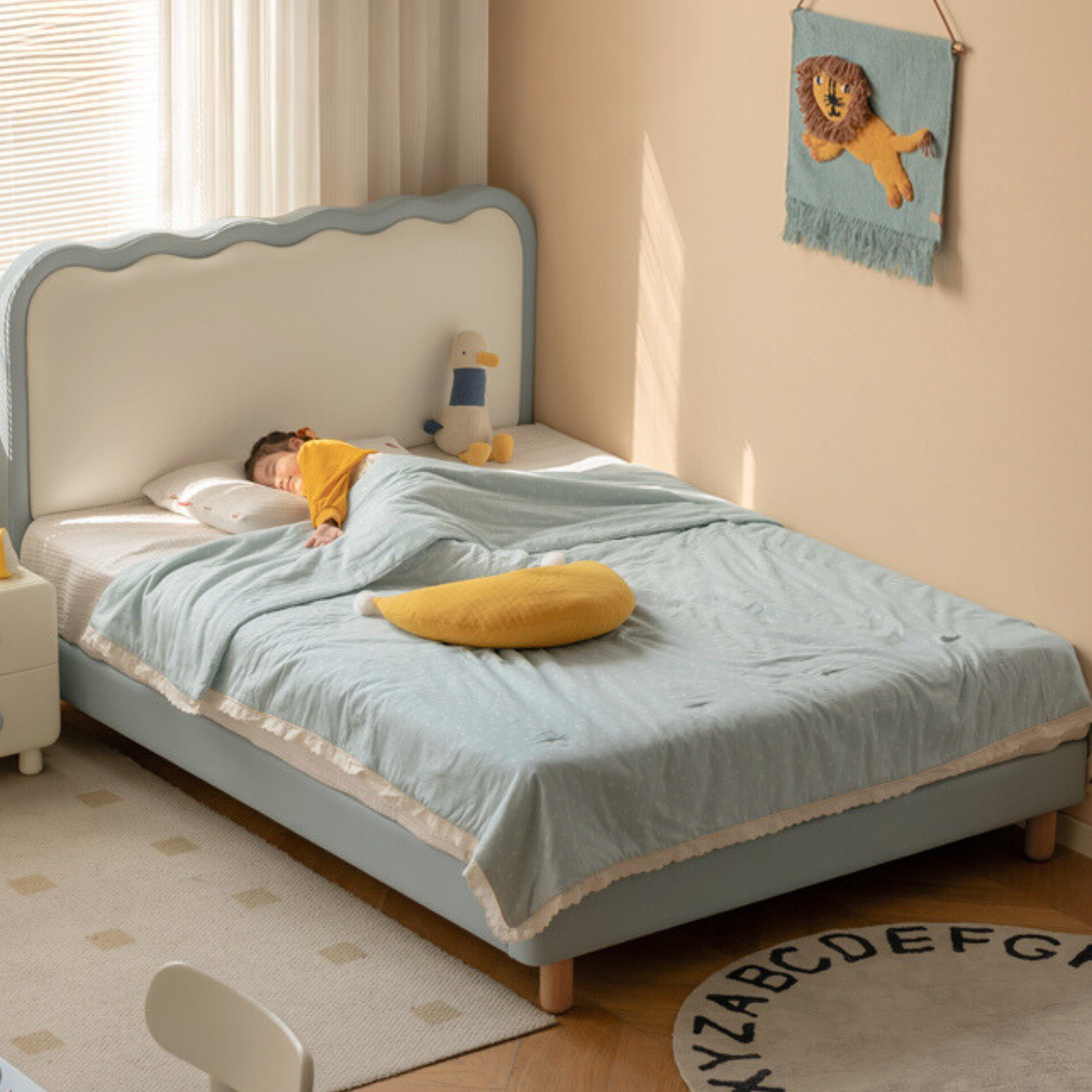 Organic Leather Children's Soft Bed Boys and Girls