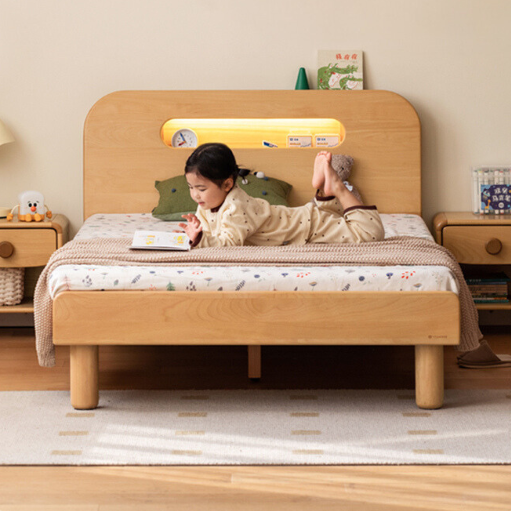 Beech Solid Wood Children's Storage Bed