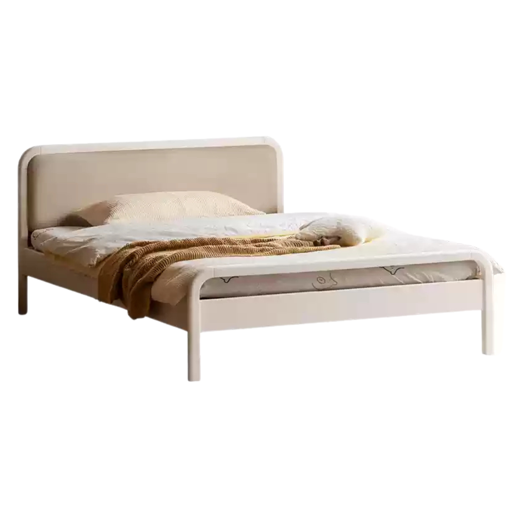 Rubber, Poplar Solid Wood Children's Single Bed