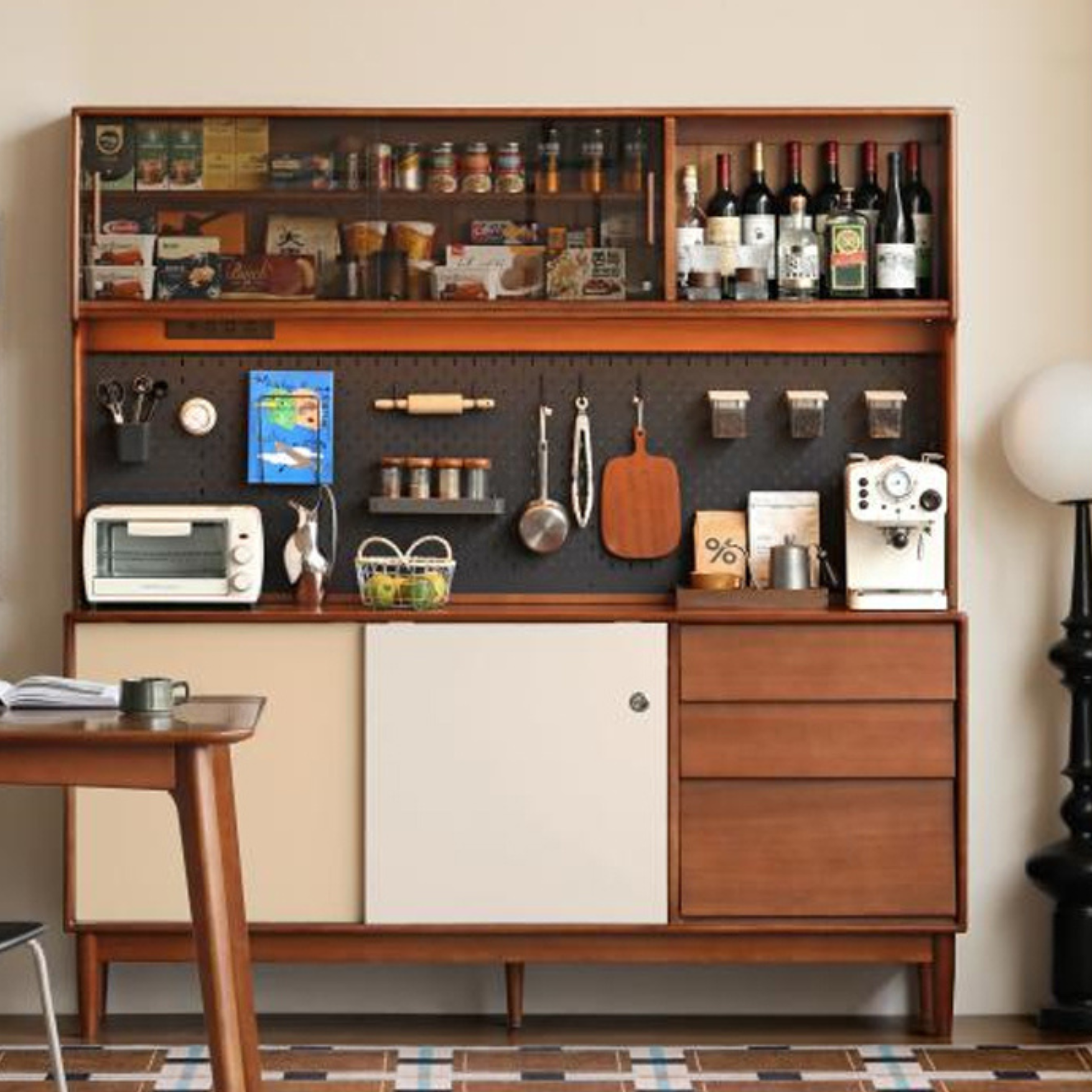 Poplar Solid Wood Retro Sideboard