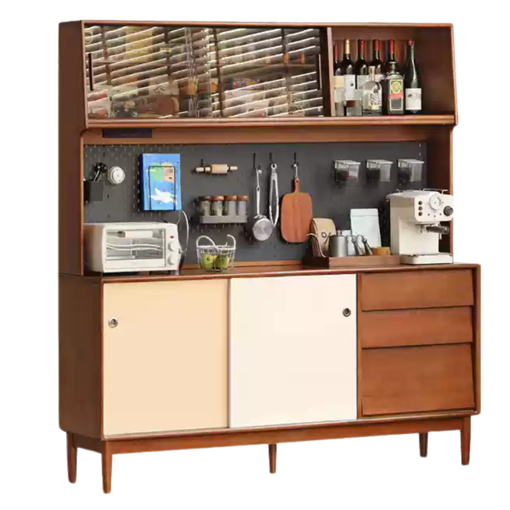 Poplar Solid Wood Retro Sideboard