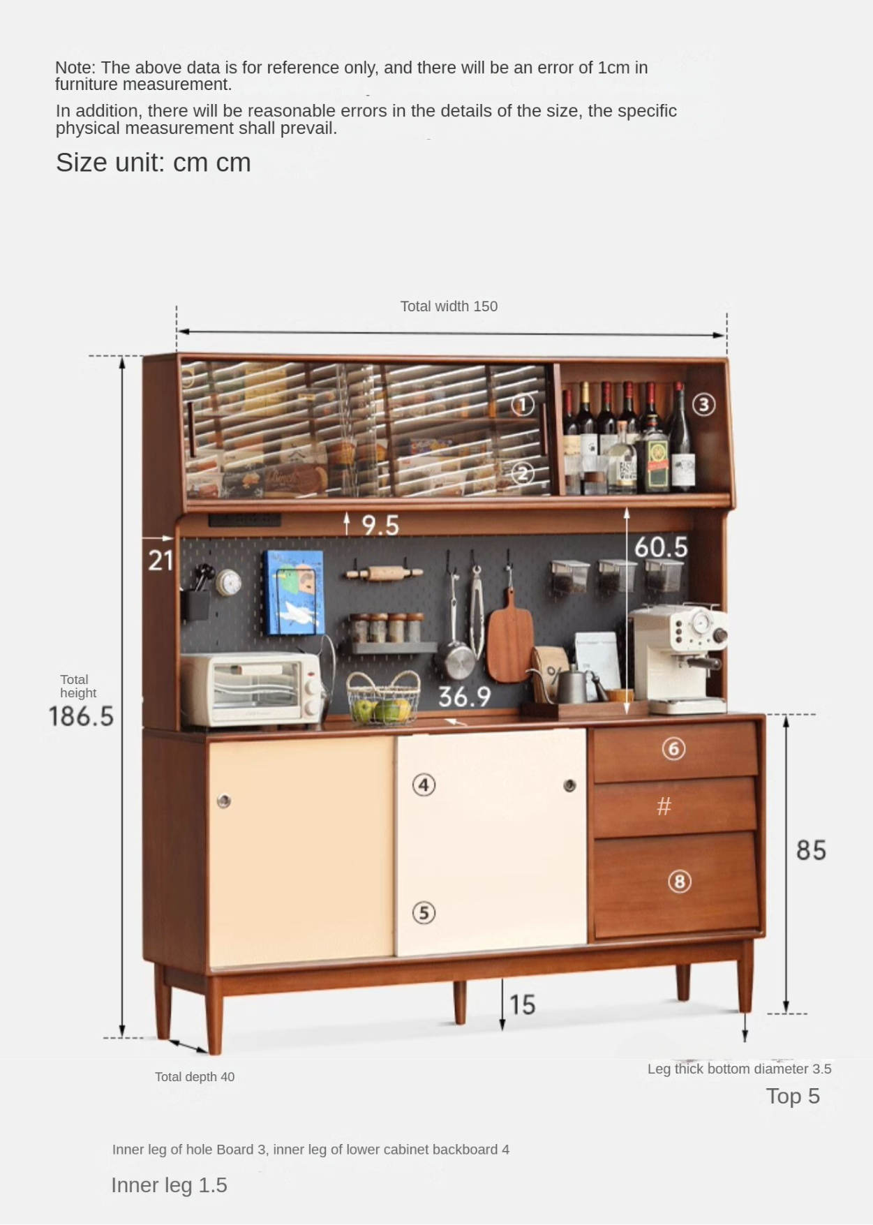 Poplar Solid Wood Retro Sideboard